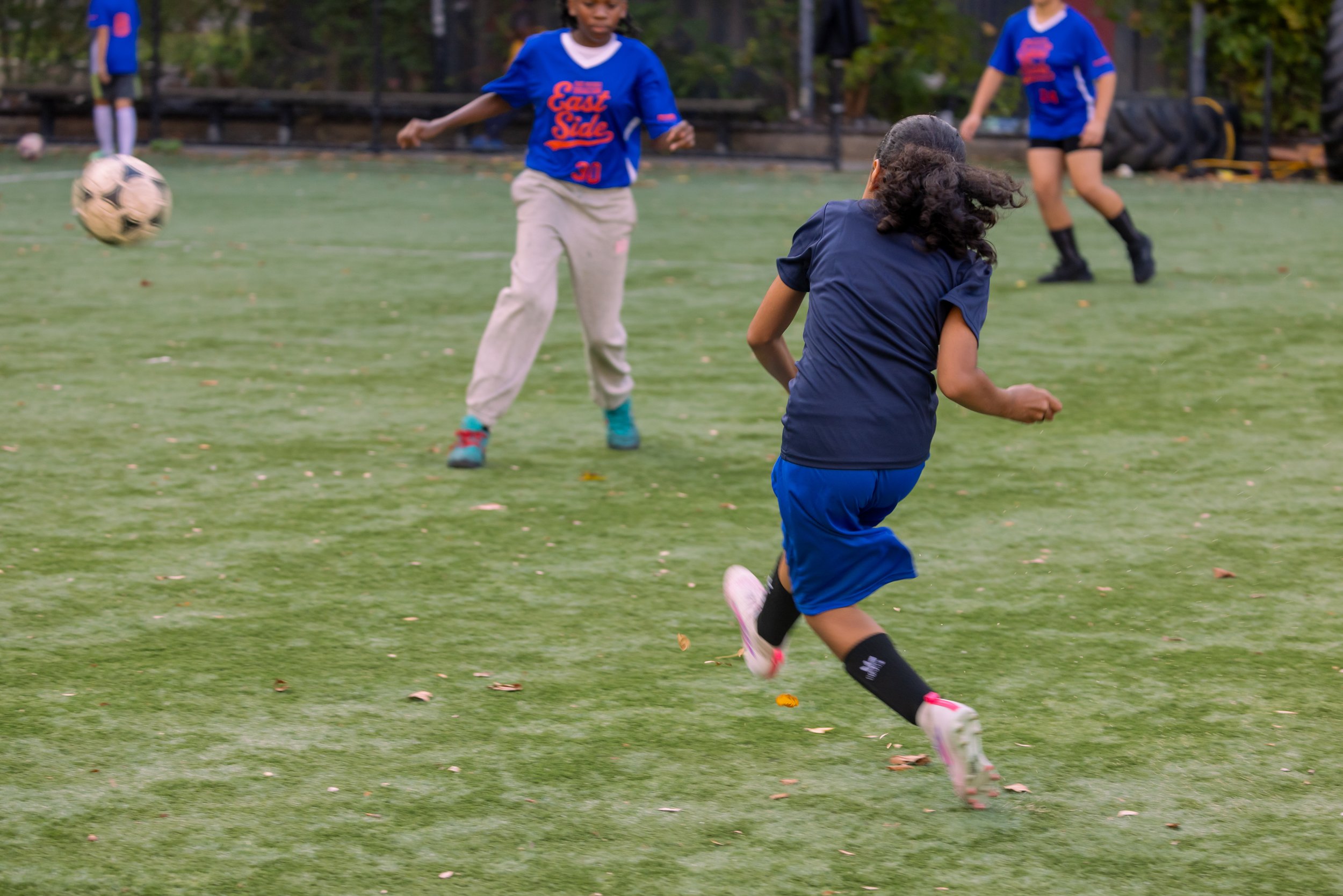 Girls soccer team plays in the fall