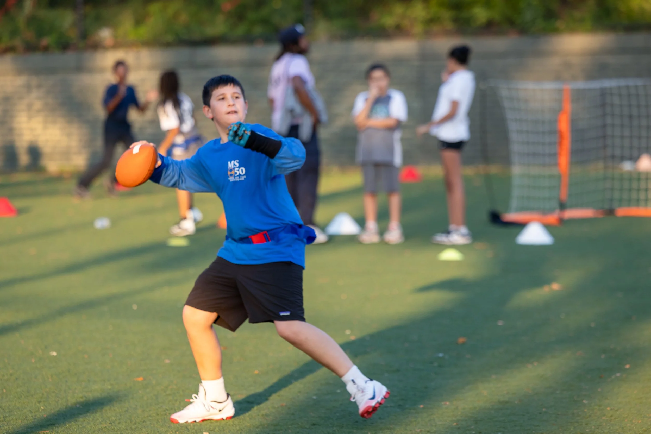 MS 50 flag football team plays