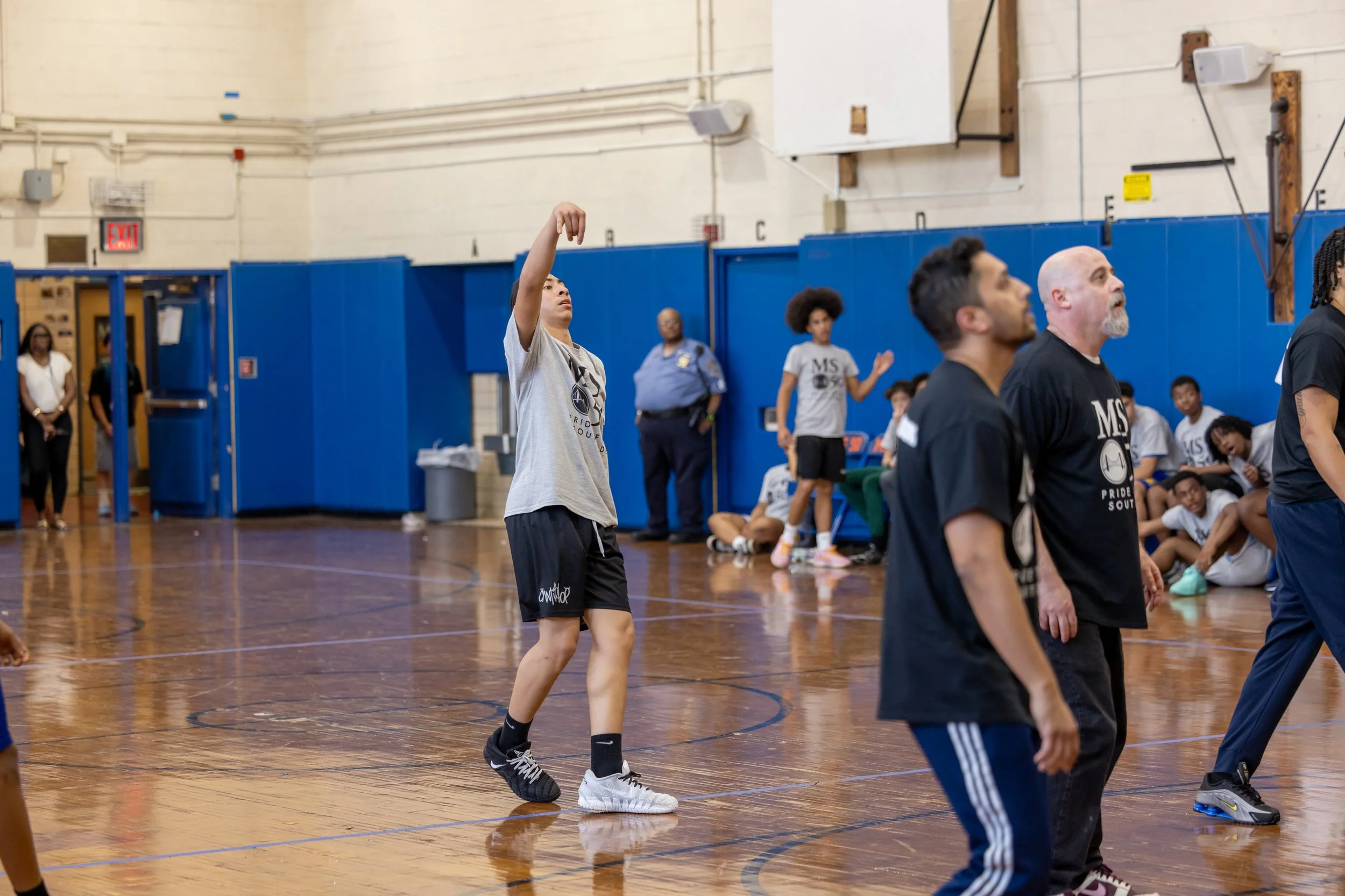student versus staff basketball game