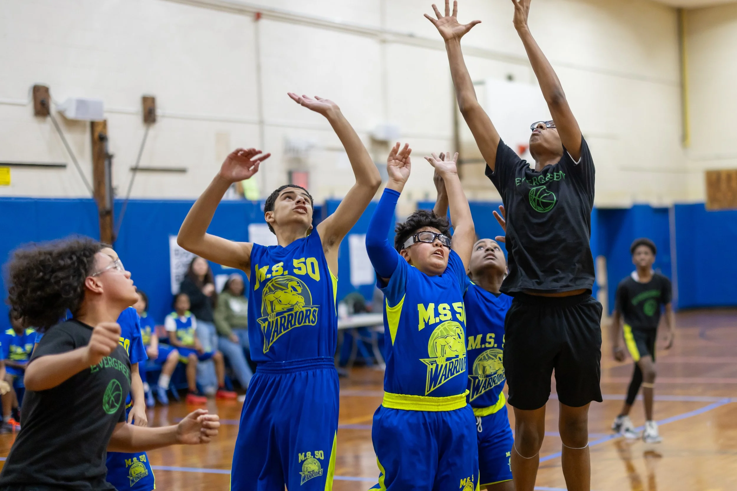 Boys JV Basketball players at MS 50
