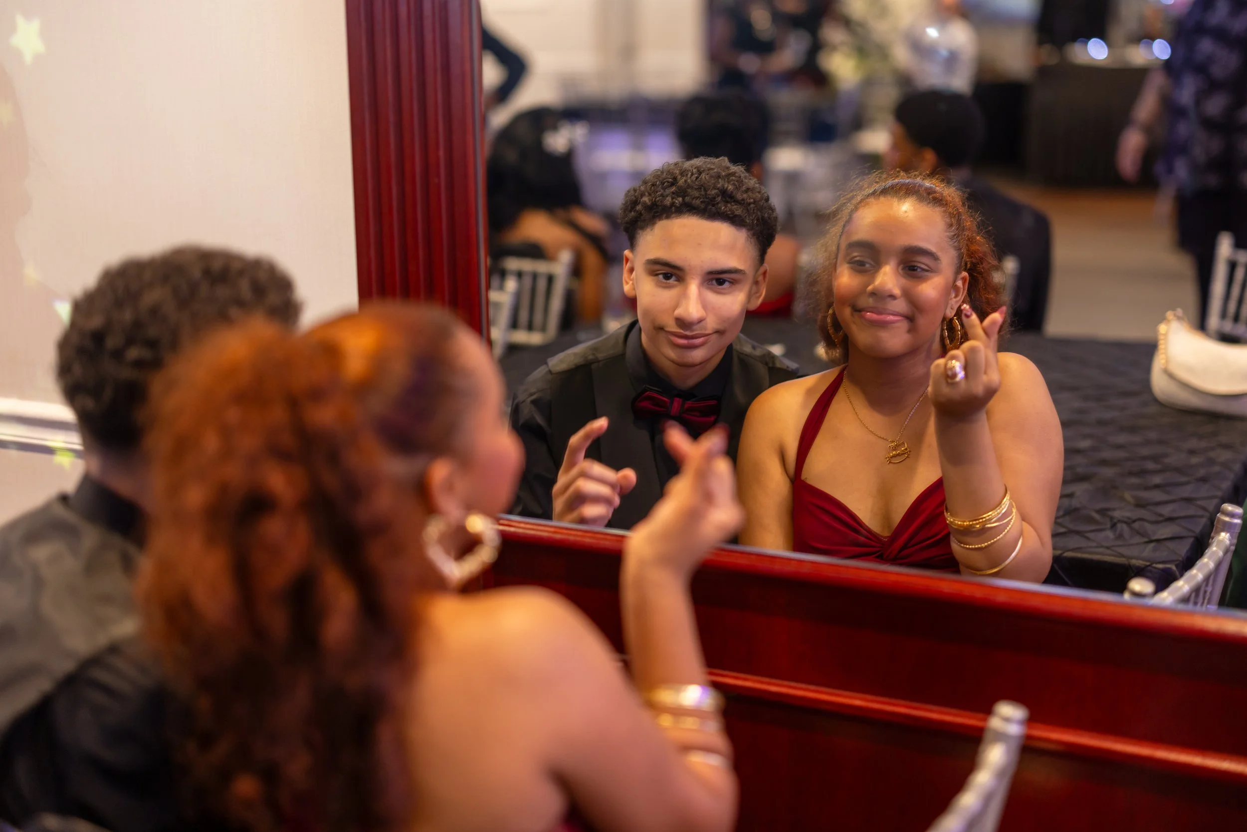 Students dance and celebrate at prom