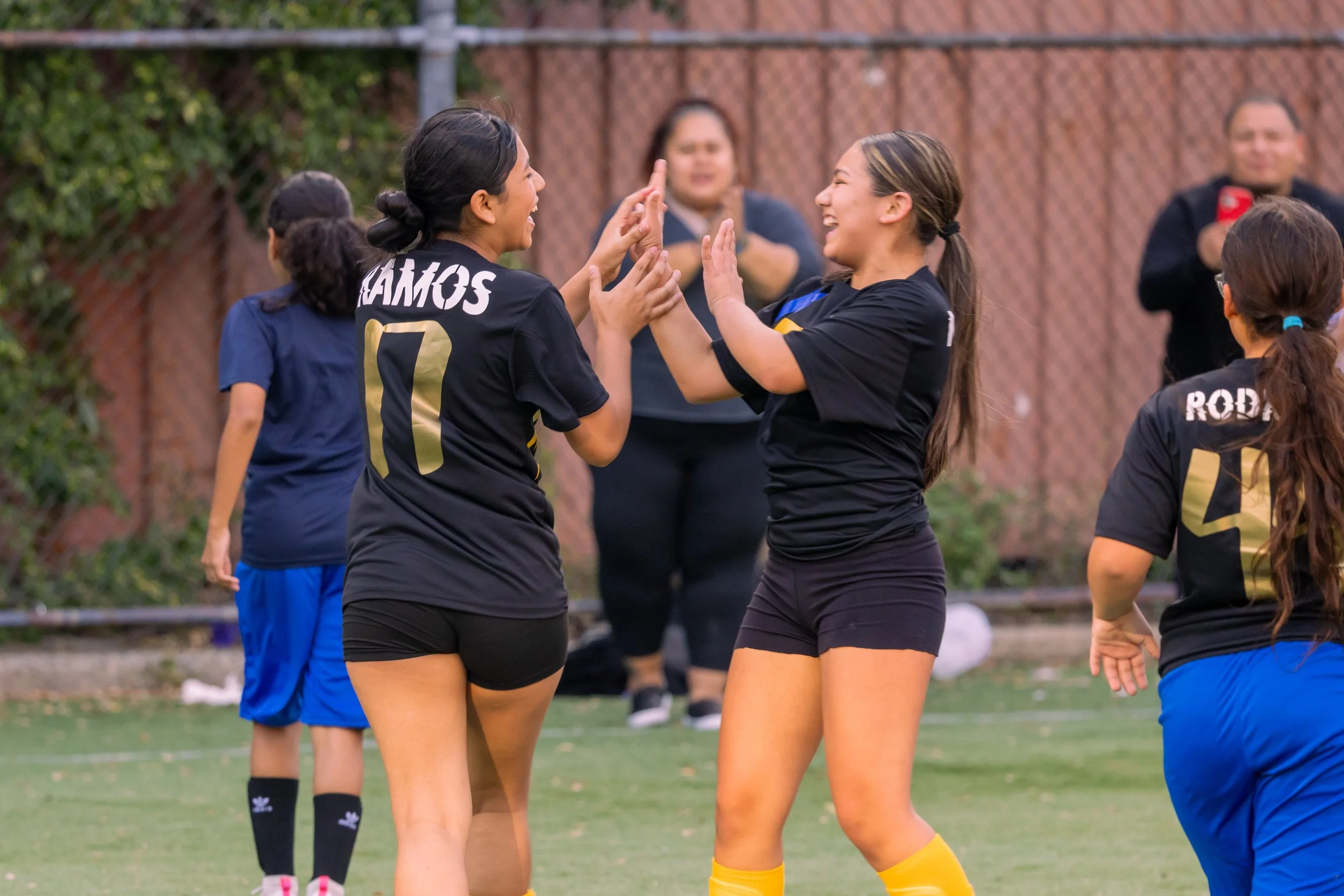 Girls soccer team plays in the fall