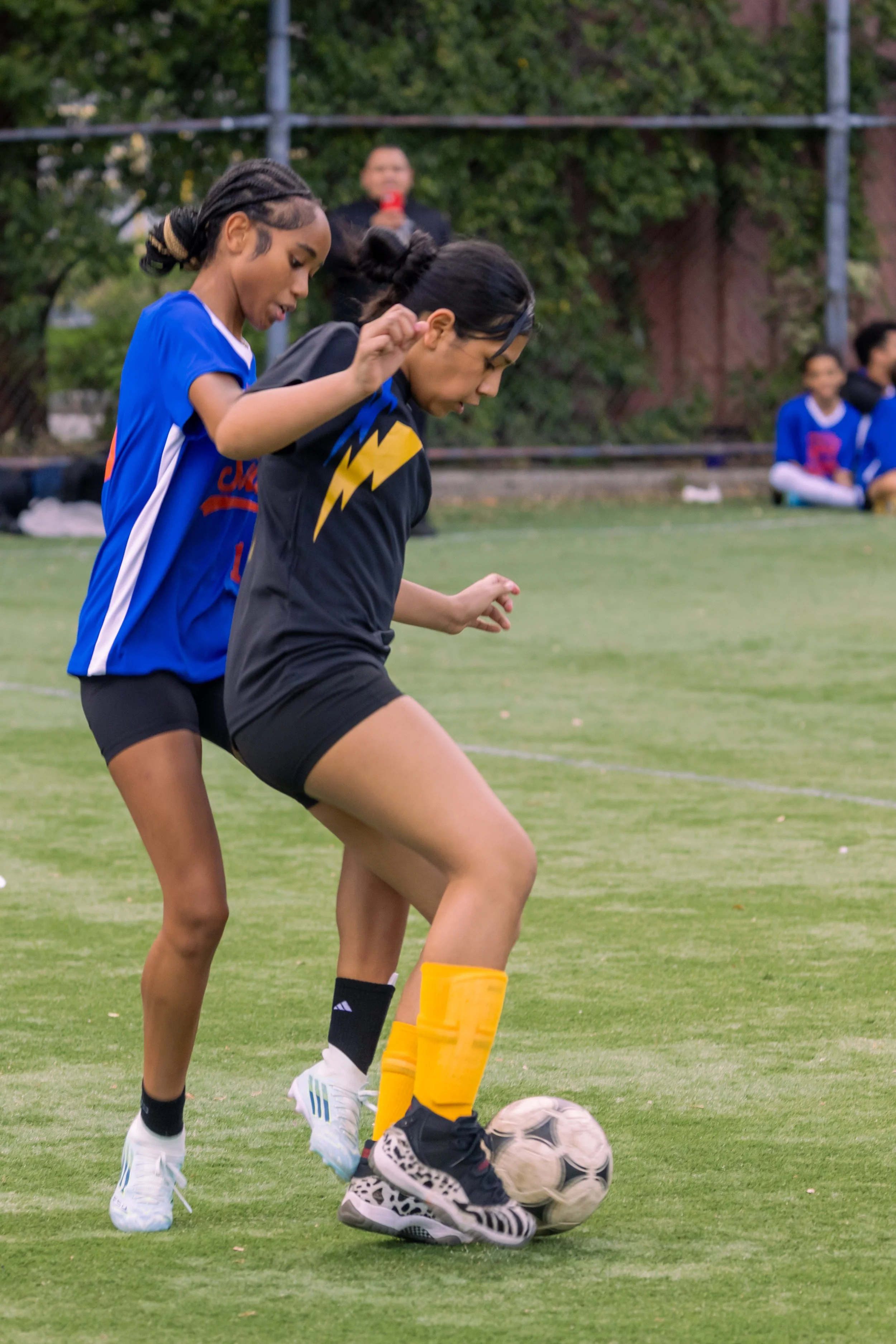 Girls soccer team plays in the fall