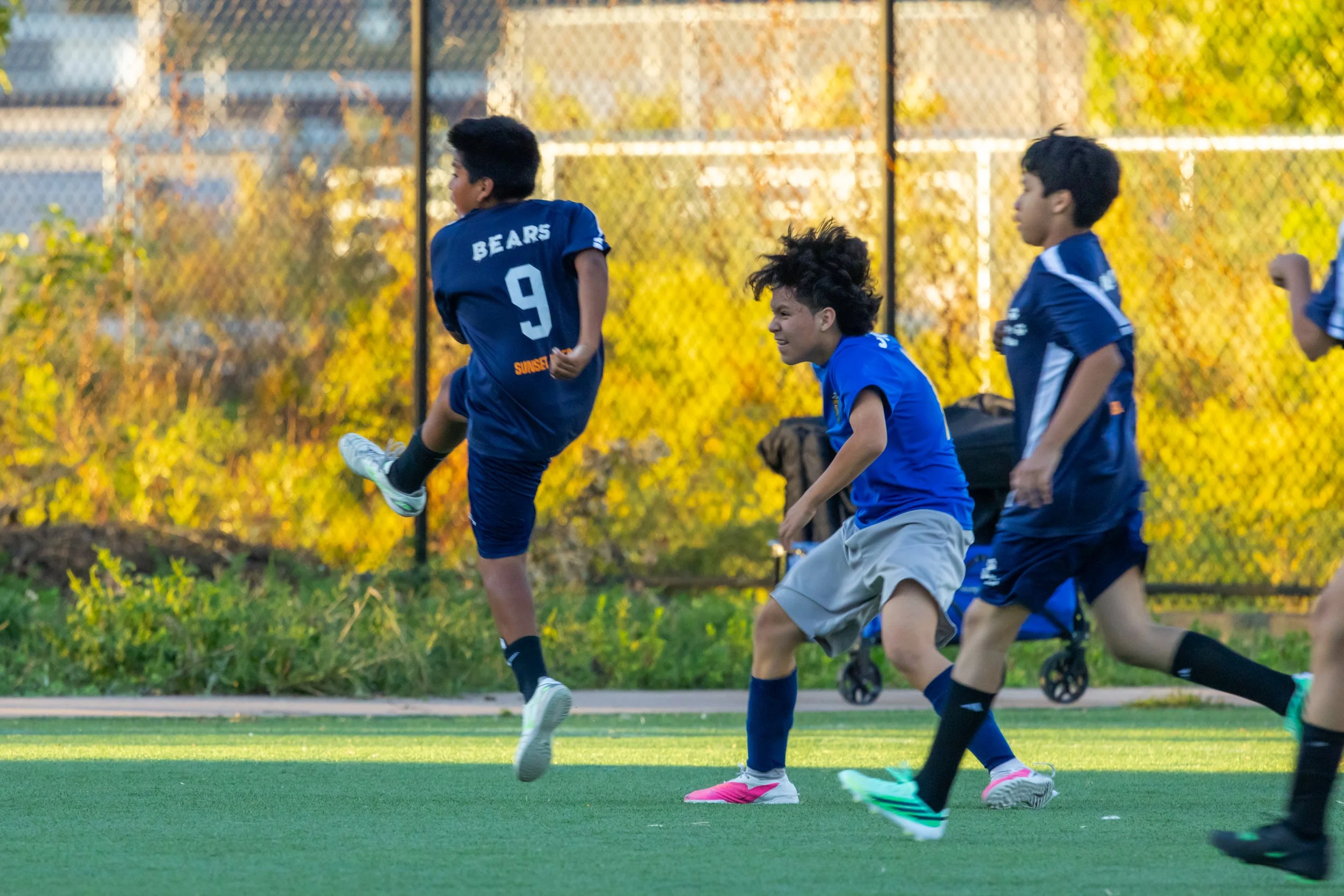Boys soccer team plays in the fall