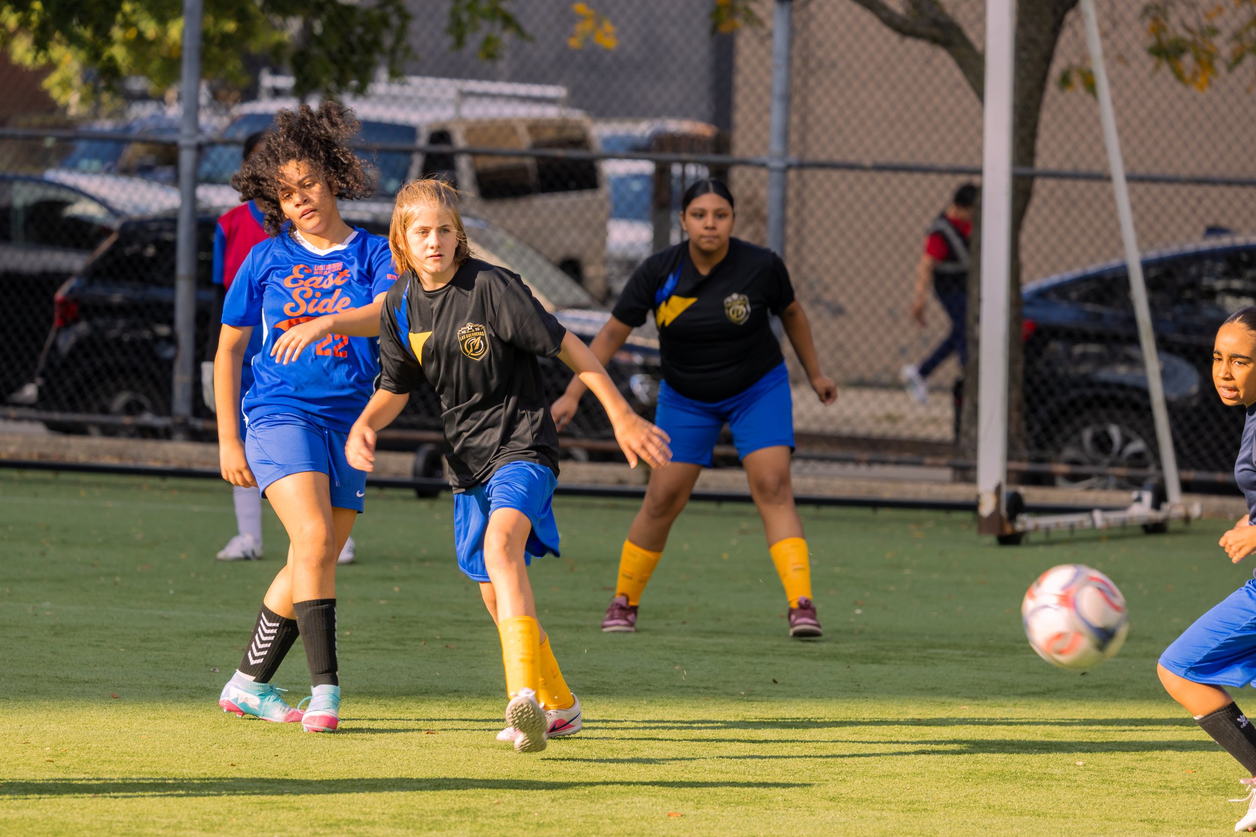 Girls soccer team plays in the fall
