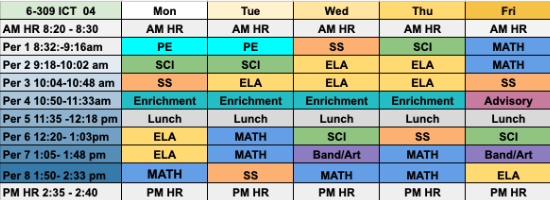 Class 309 Schedule
