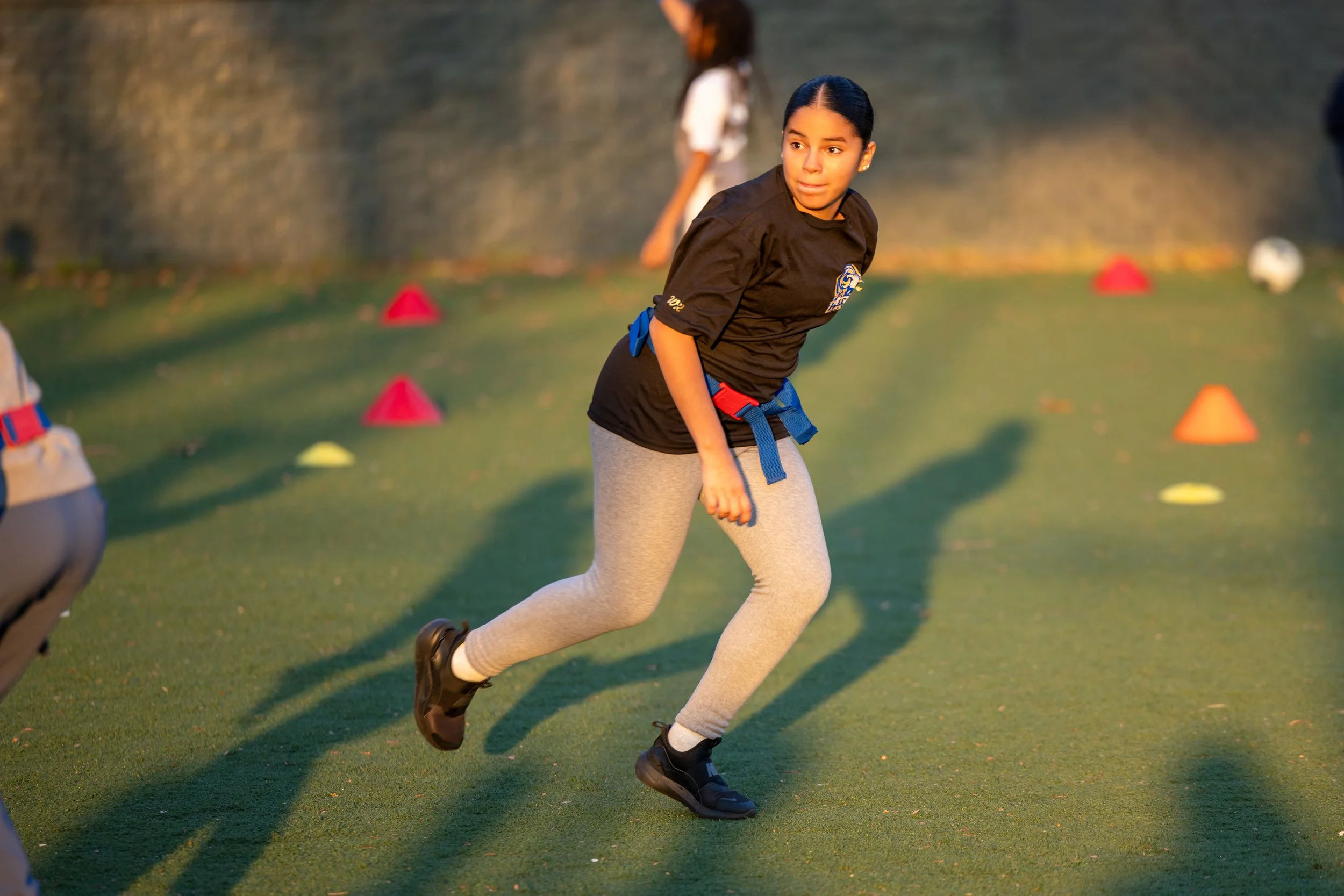 MS 50 flag football team plays