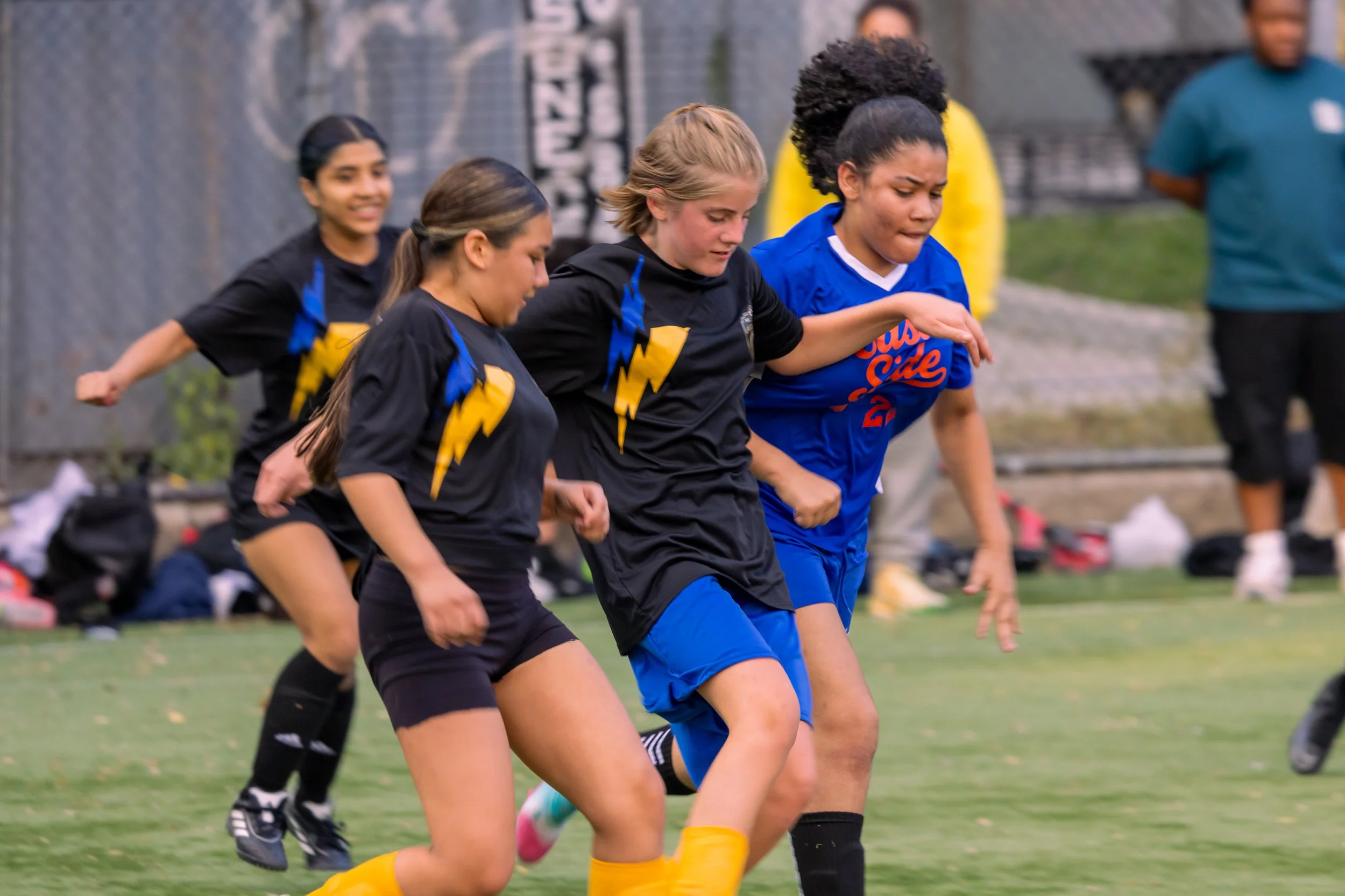 Girls soccer team plays in the fall