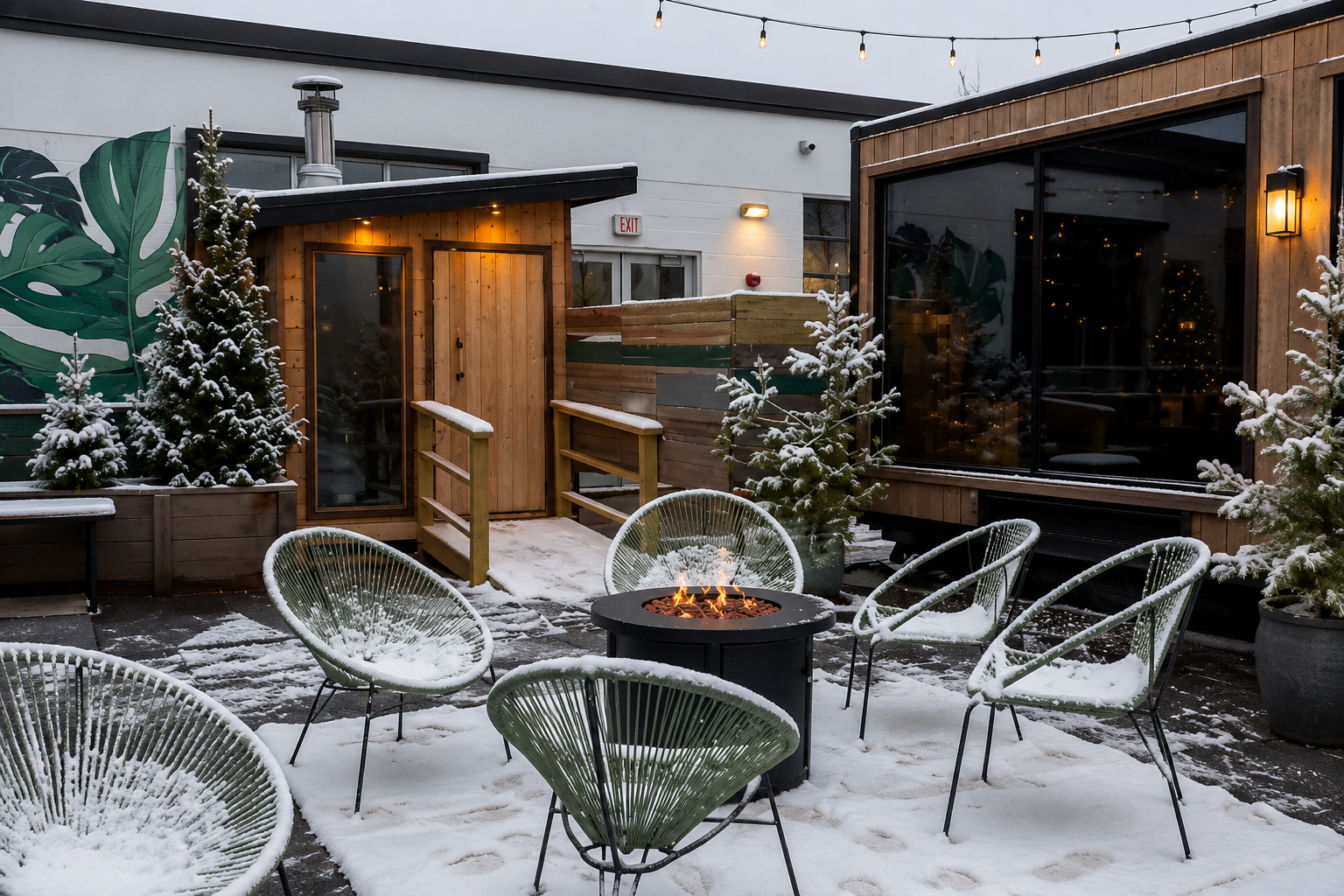 Winter Sauna and Cold Plunge Village open in Somerville