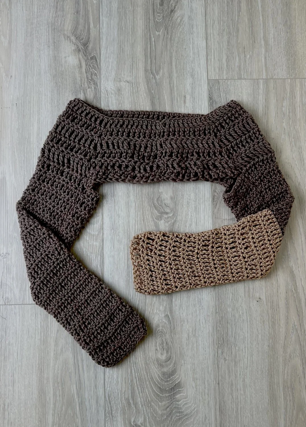 Oversized Brown Shoulder Top