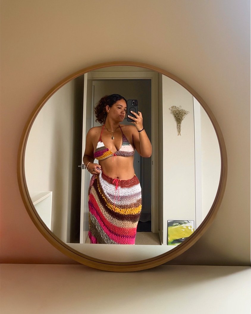 Vacation Scrap Knit Skirt