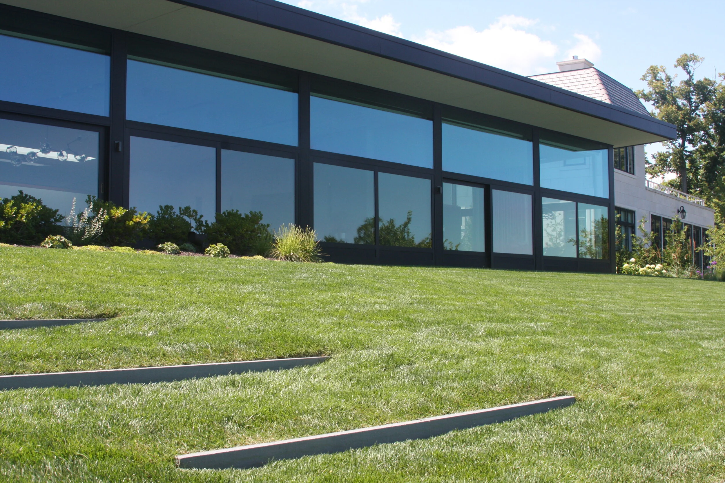 large residential highland park - lawn steps