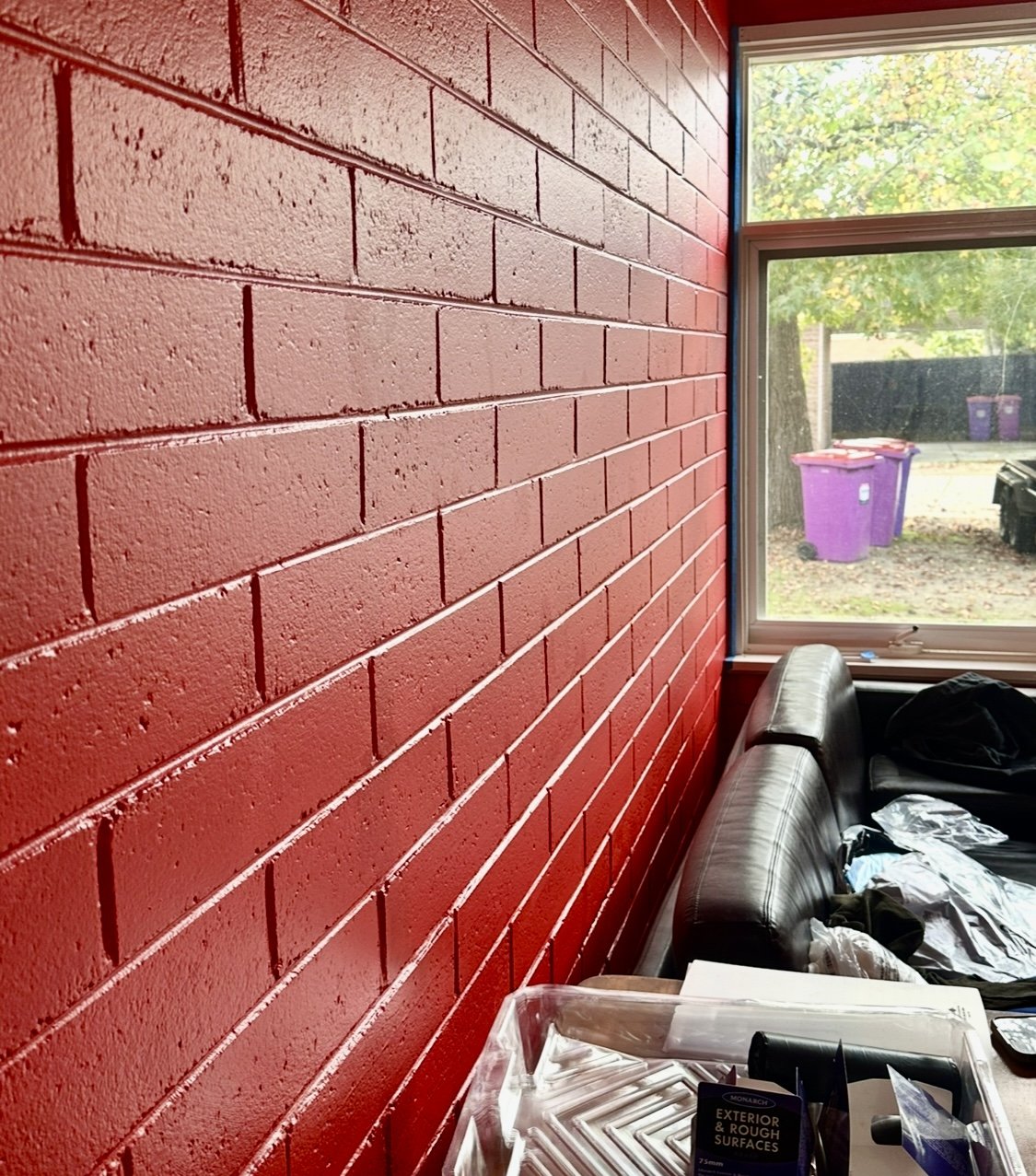 Red Room with a View (Ok I'll move the bins)