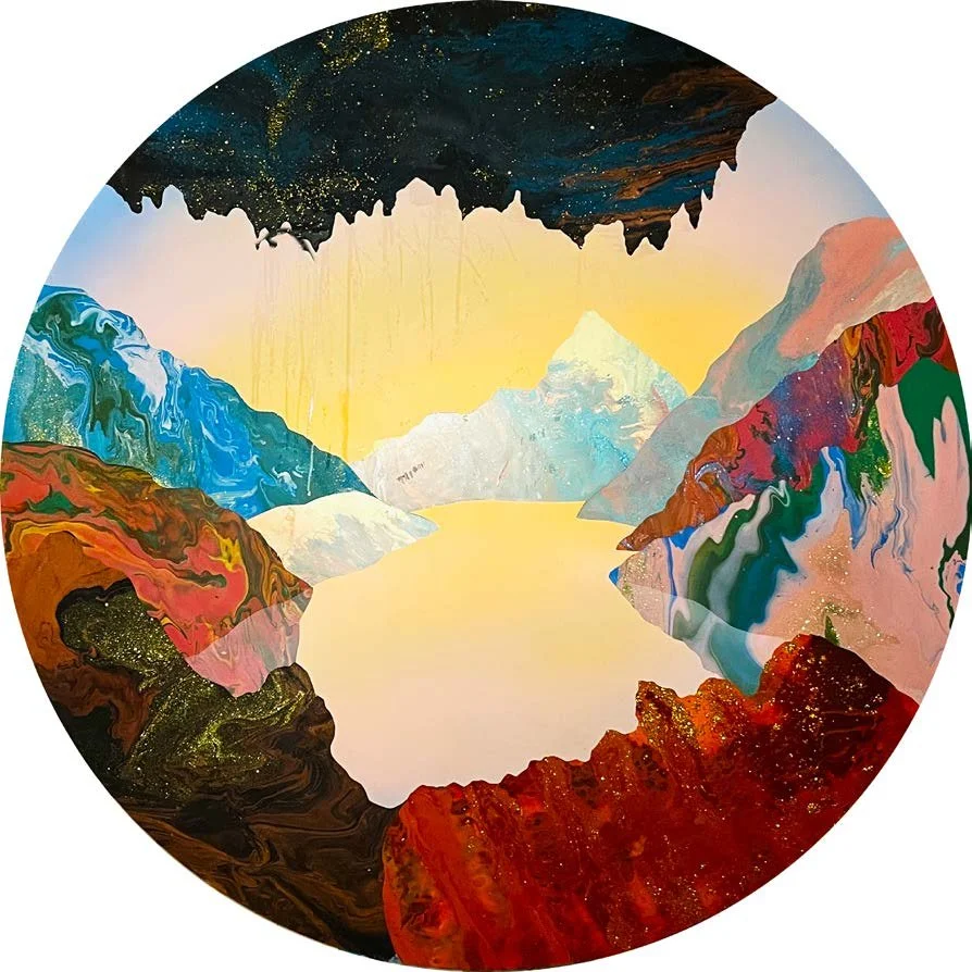89 Seconds to Midnight
Acrylic on board,
120cm diameter,
$14,000