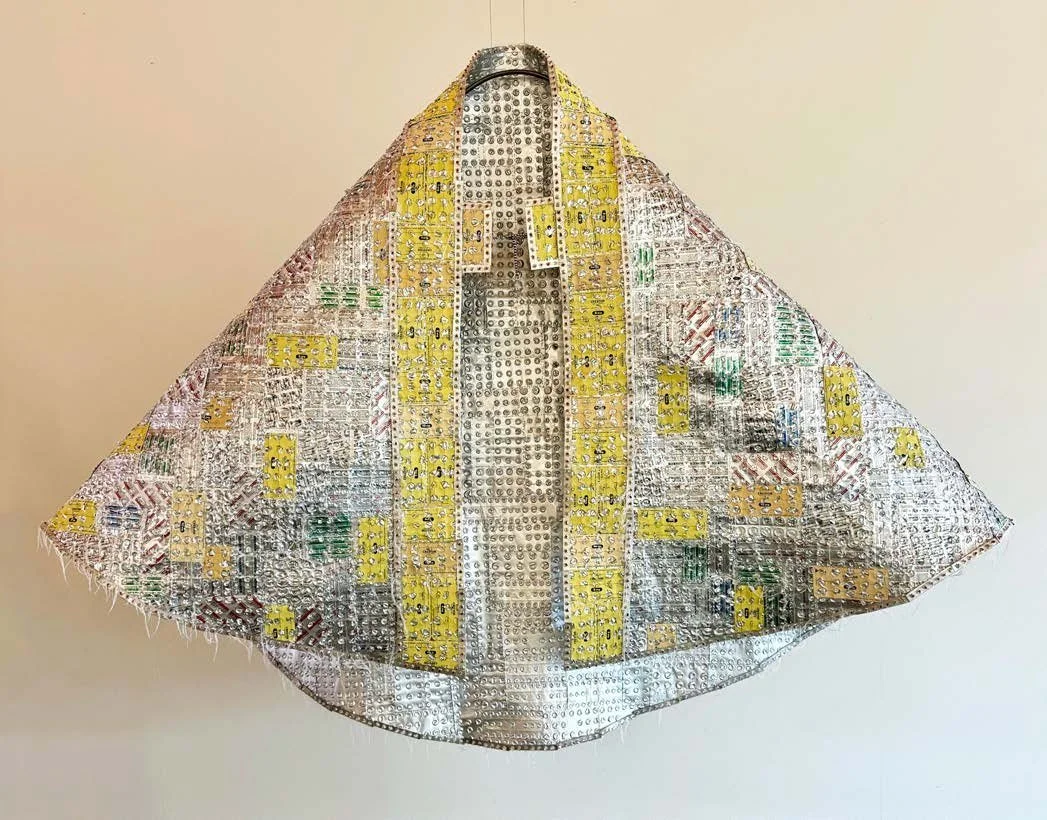 Medicine Cope
Aluminium prescription pill-packs, glass beads, threads
150x200x35cm
$14,500