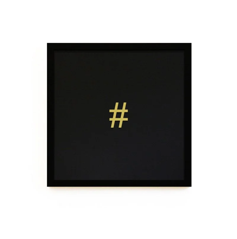 HASHTAG (EBONY EDITION) EDITION OF 3 + 2AP
Materials: 23ct Gold, glass
Dimensions (cm): 50 x 50
Price: $ 950.00