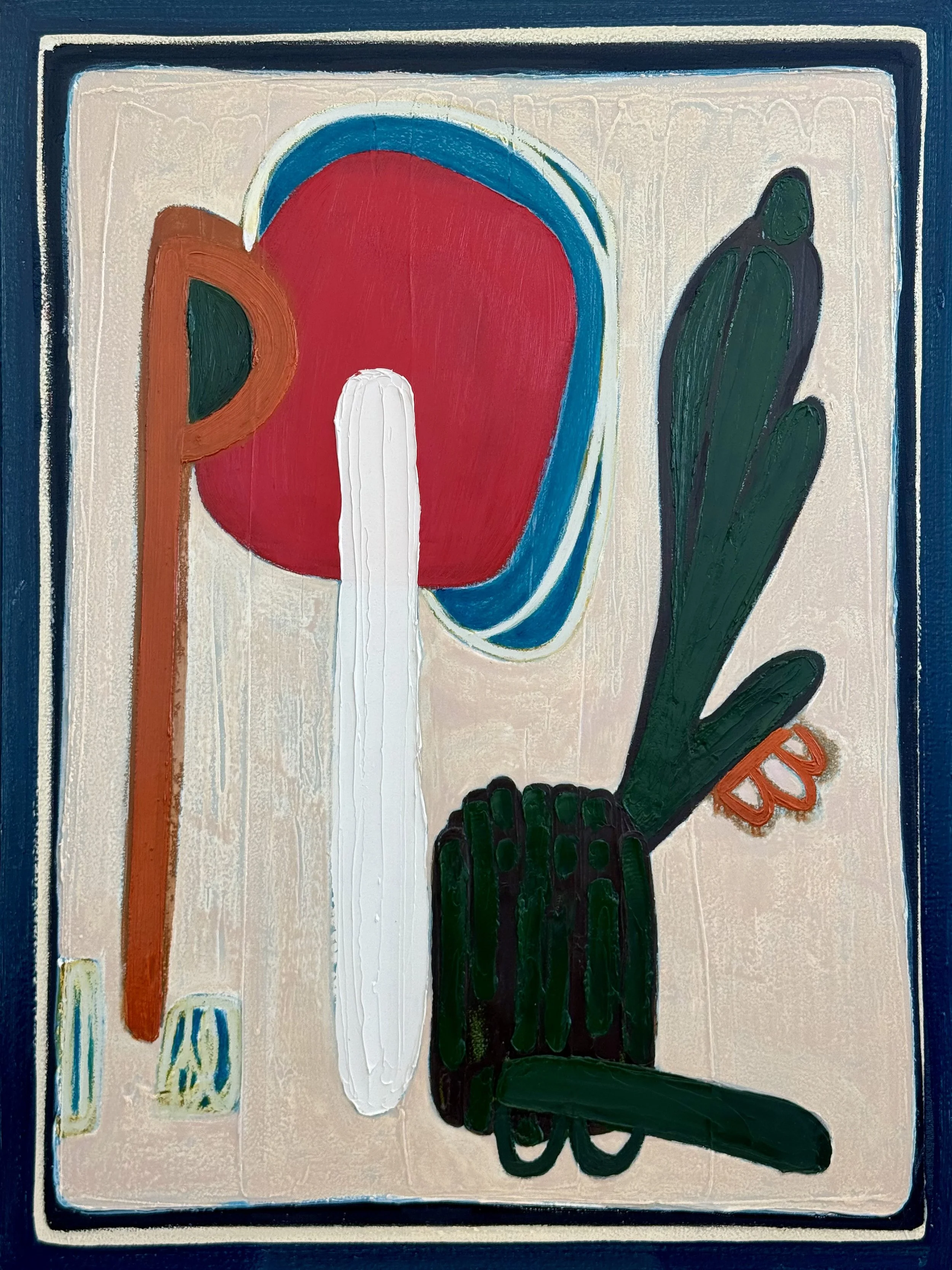 Jane Jenevieve, Next Stop Anywhere, Oil and Mixed on Canvas, 102cm x 76cm x 4cm, $4,200