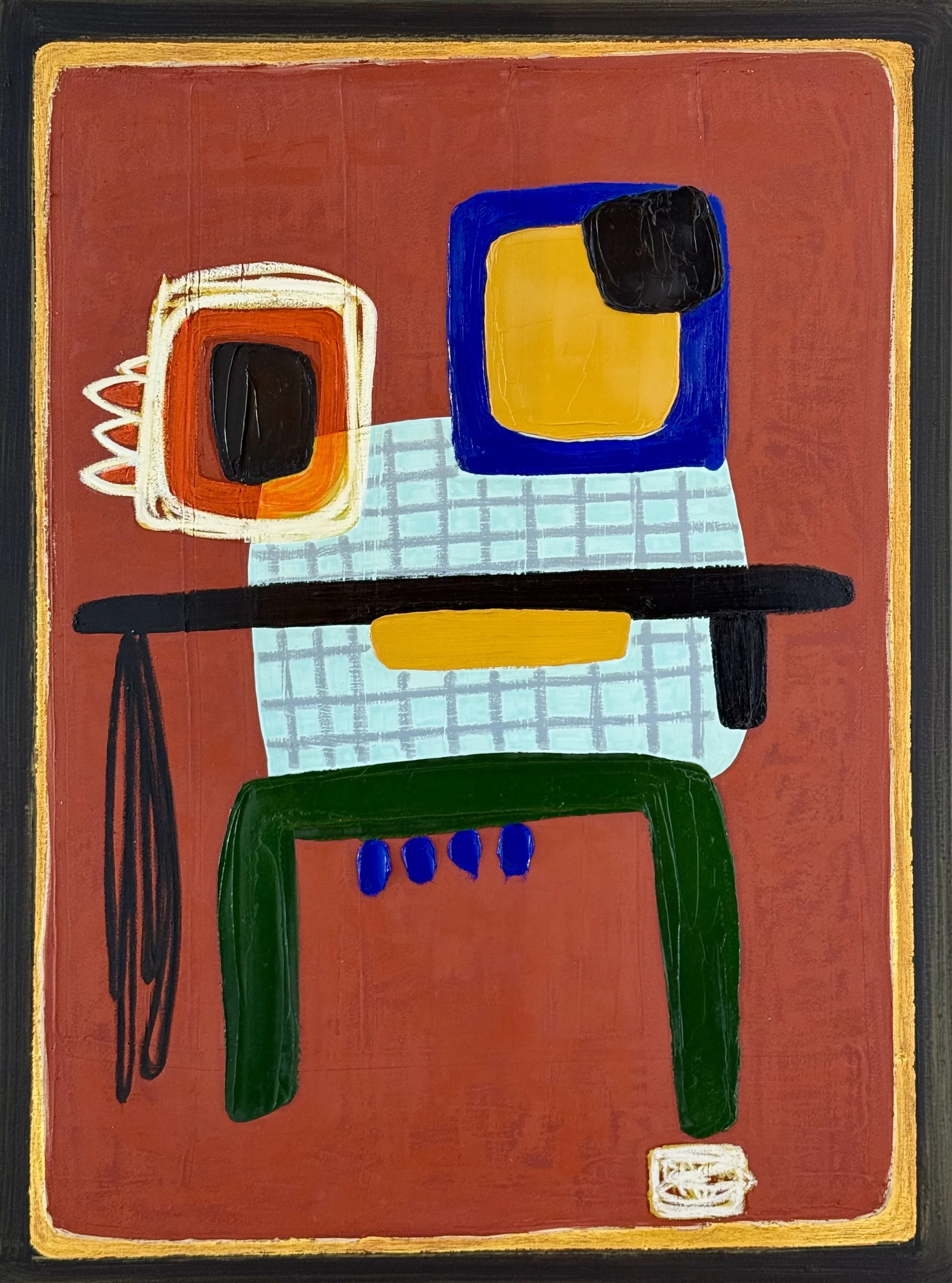Jane Jenevieve, Smarty Pants, Oil and Mixed on Canvas, 102cm x 76cm x 4cm, $4,200