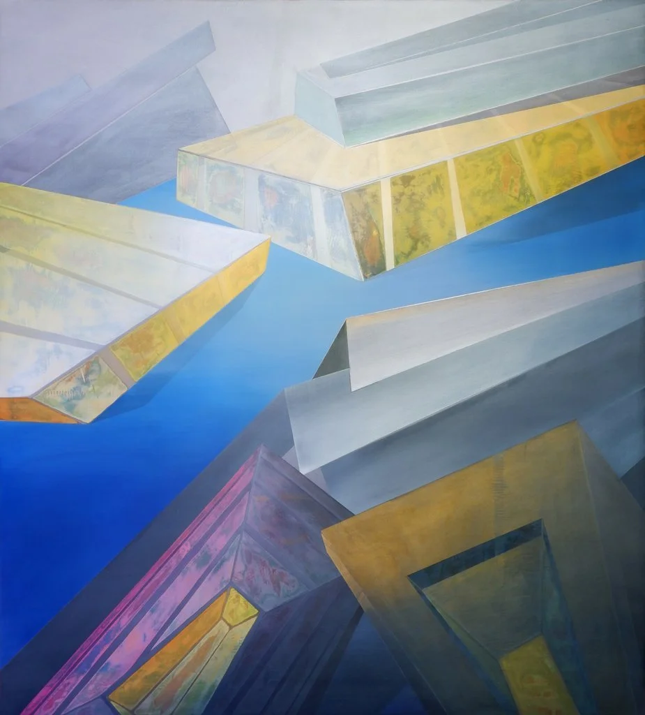 'Transit' from Echoes of a new eden, acrylic on canvas on dibond
110cm x 122cm, 2024
$7,500