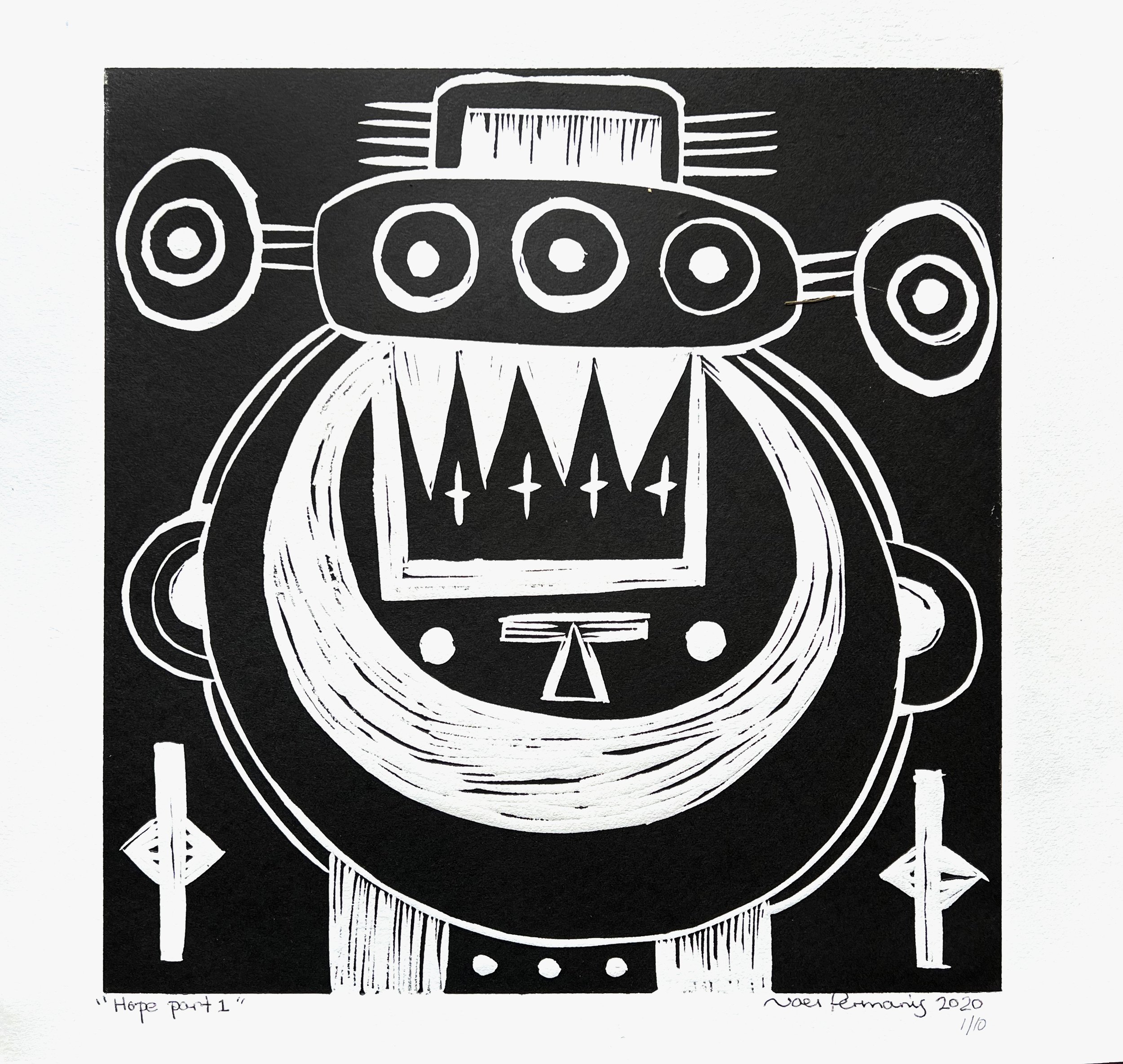 Hope Part 1
Edition 1/10
Lino Cut Print
Image 30 x 30cm
$250