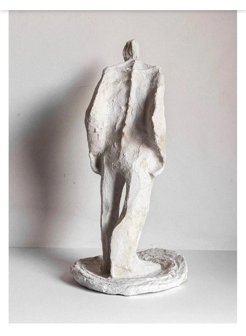 Mimesis perserverance. (rear view)
 ceramic and glaze colourants. 41H x 20W x 20D cm. $3,200. 2024