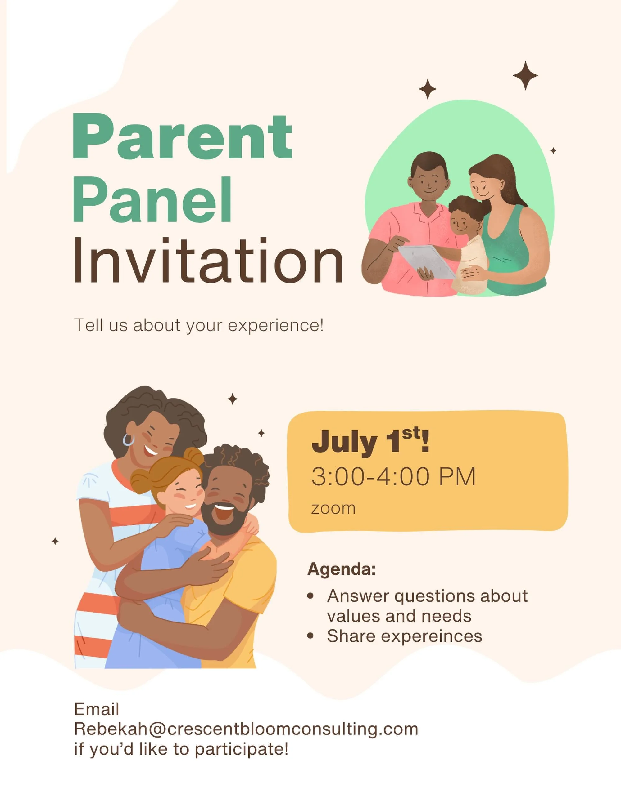 Another Summer Speaker announcement! We would like to invite parents of neurodiverse children who receive ABA services to present in this year&rsquo;s Summer Speaker Series! 

We&rsquo;d like to host a parent panel, where parents can share what they 