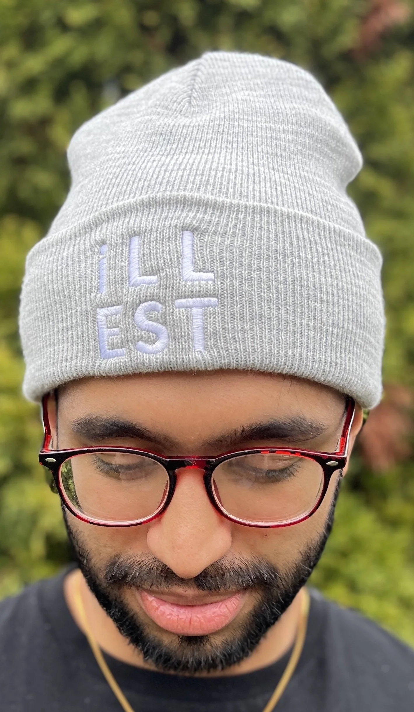 CHA CHA\'S House Of Ill Repute Elegant Gray Knit Beanie with Sequin Trim Grey Beanie – Jacere main image 4