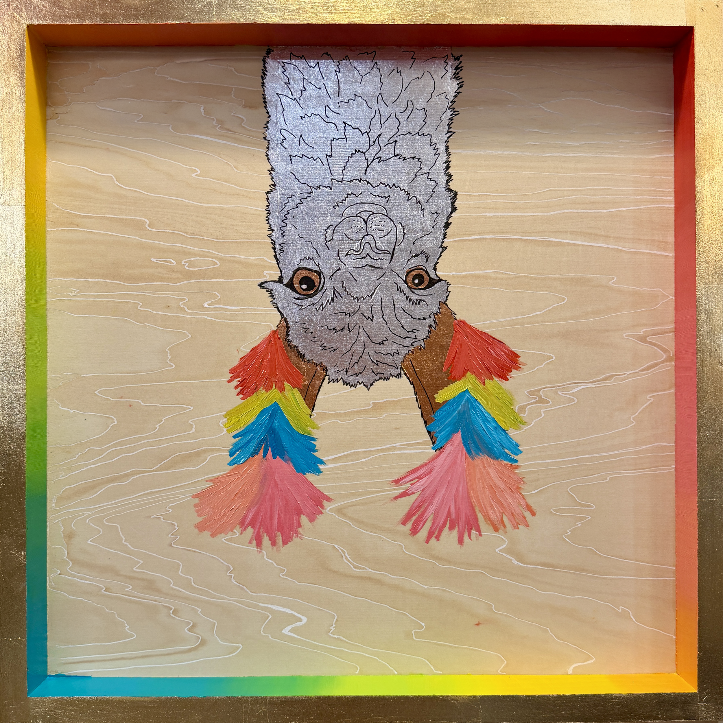 Llama Gradient - 
24” x 24”  - 
Oil, Acrylic, and Gilded Metal leaf 