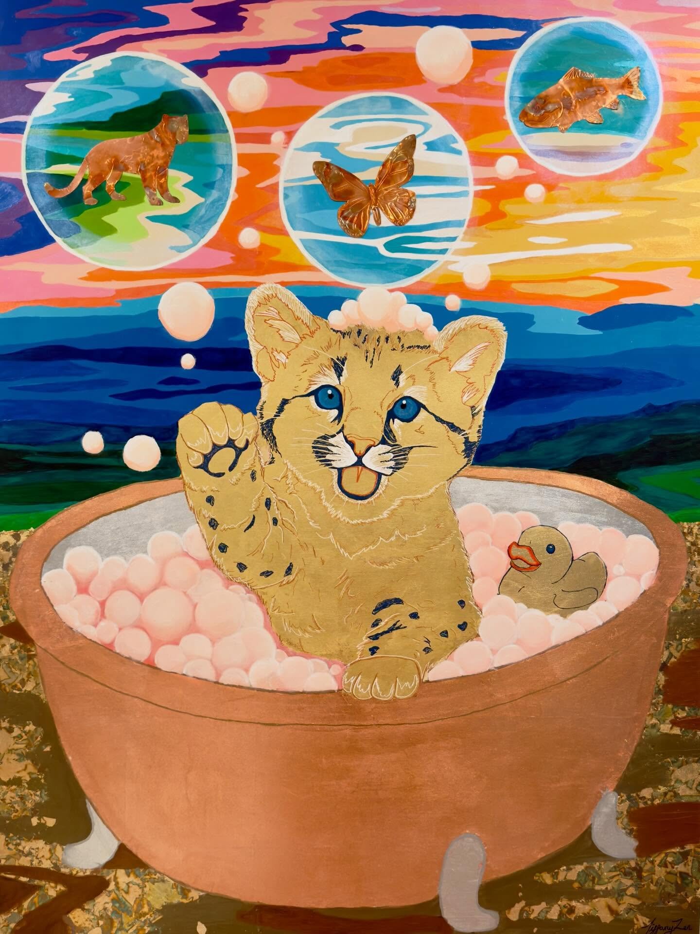 Where Dreams Begin ✨

This piece grew from a simple moment of play into a meditation on imagination. A mountain lion cub at rest while dreams quietly rise to the surface. Future selves gentle transformations and small impossible joys floating just ov