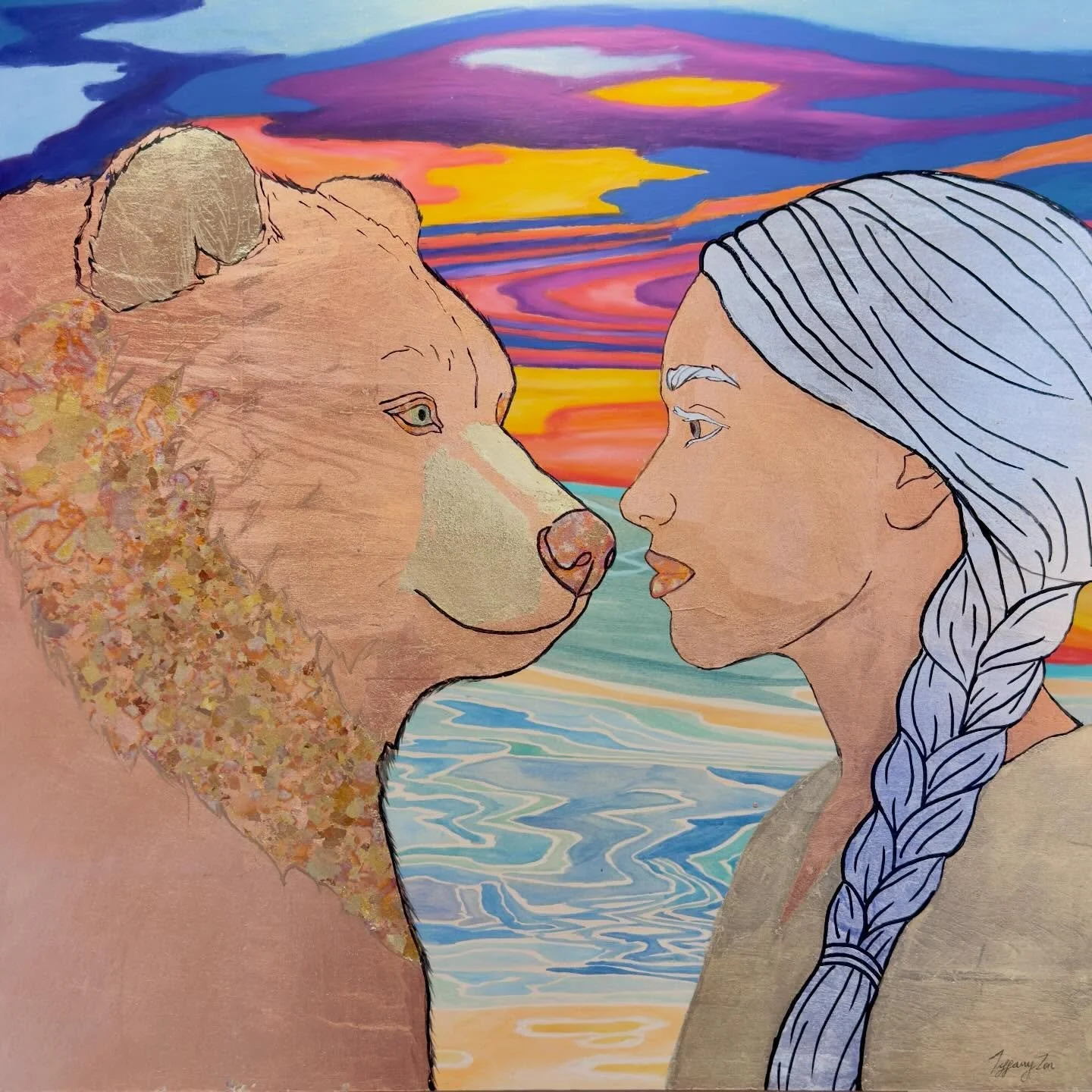 The Quiet Guardian 🤍

A moment of stillness where protection doesn&rsquo;t need words.
The bear stands as a steady presence&mdash;strong, watchful, and deeply gentle&mdash;while the woman meets its gaze with trust and calm. She is a protector of the