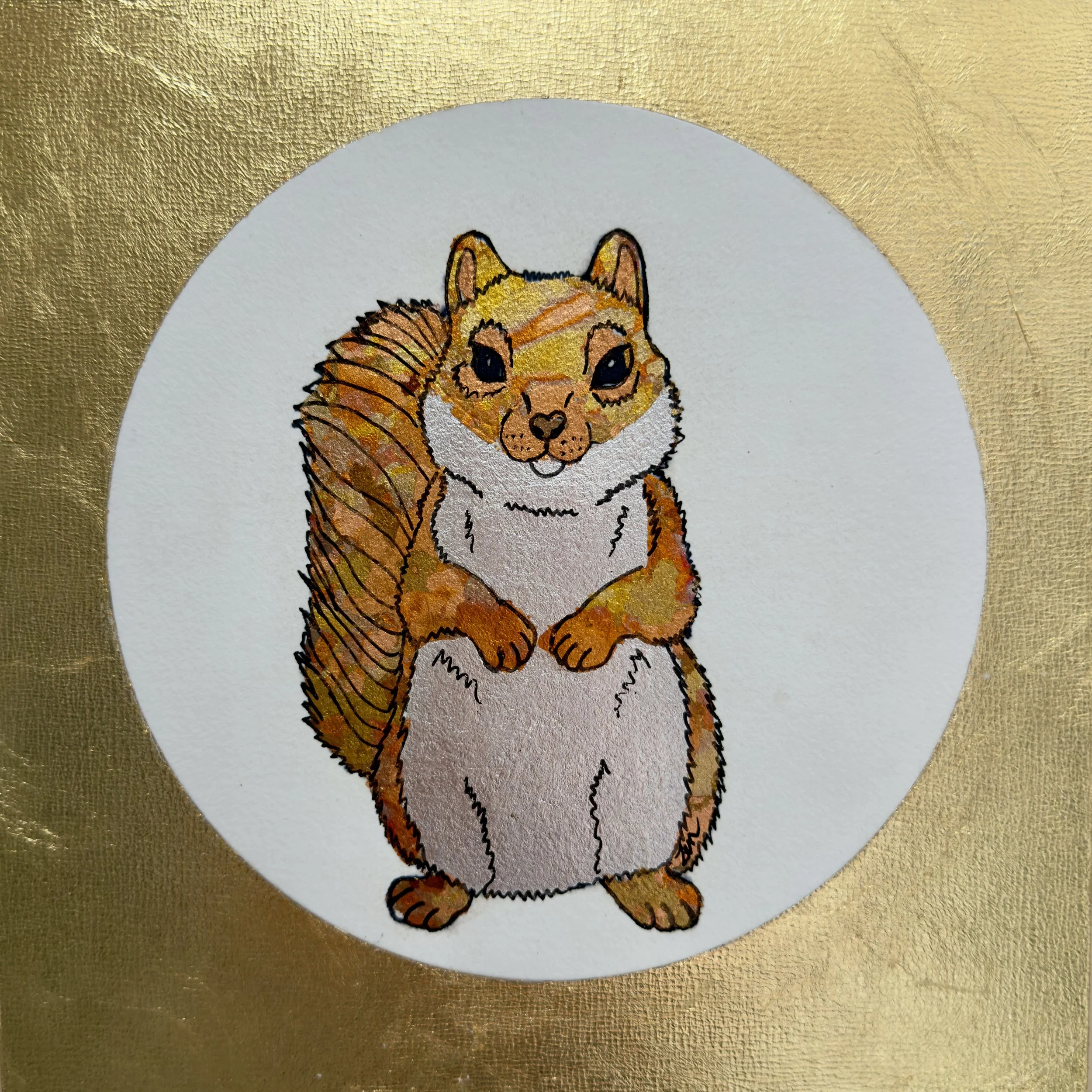 Gatherer of Light  - 8” x 8” - Gilded Metal leaf