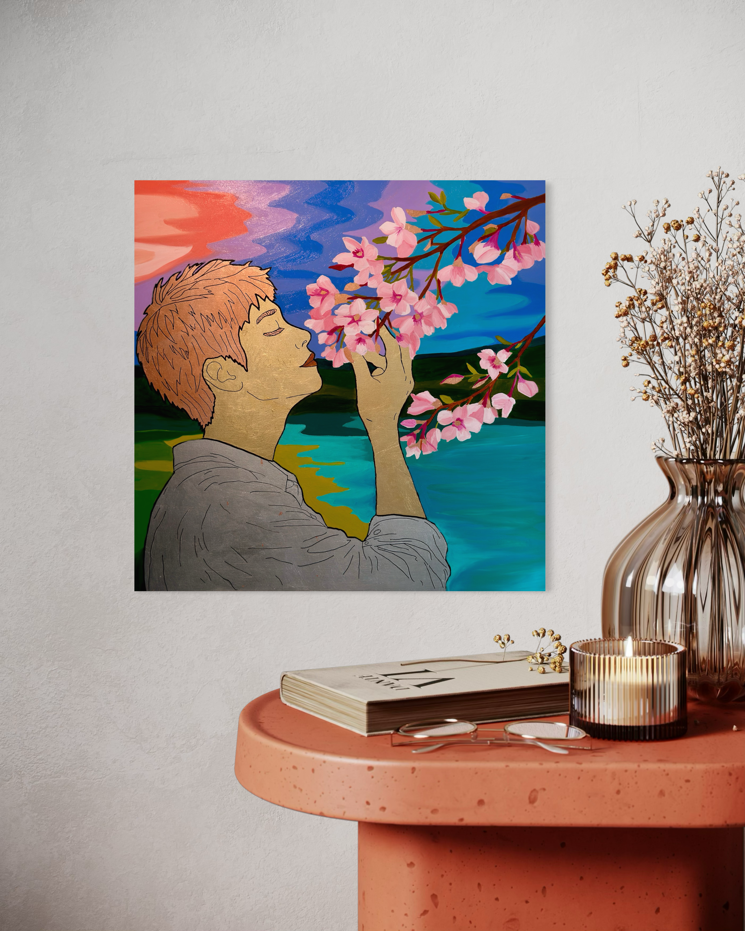 Sakura Awakening Metal print 12x12"