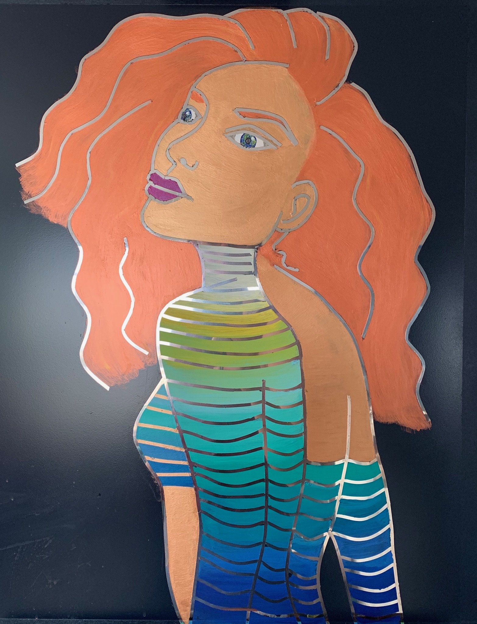 First metallic lady 18” x 24”