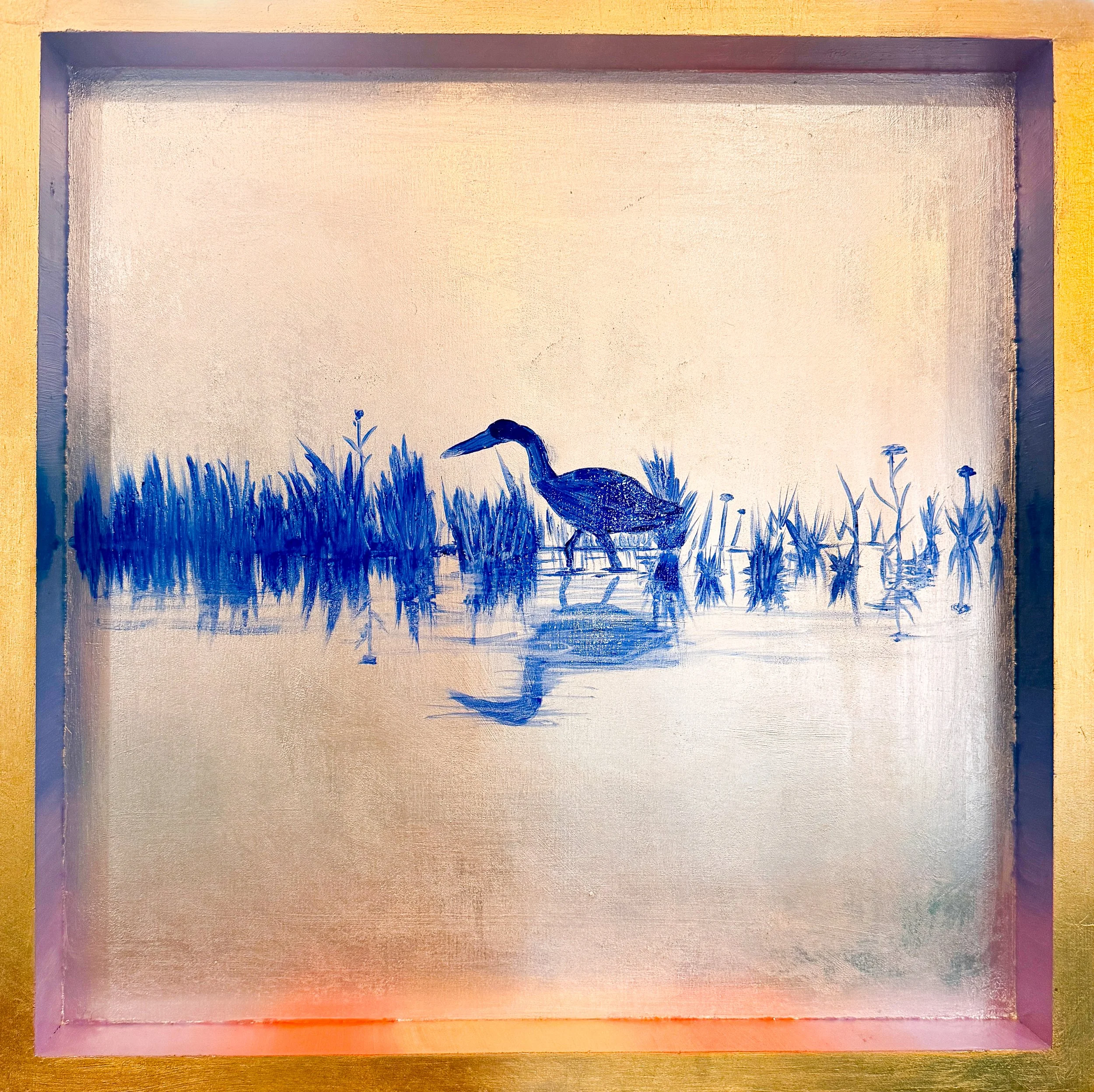 Water Fowl - 24” x 24”  - 
Oil, Acrylic, and Gilded Metal leaf 