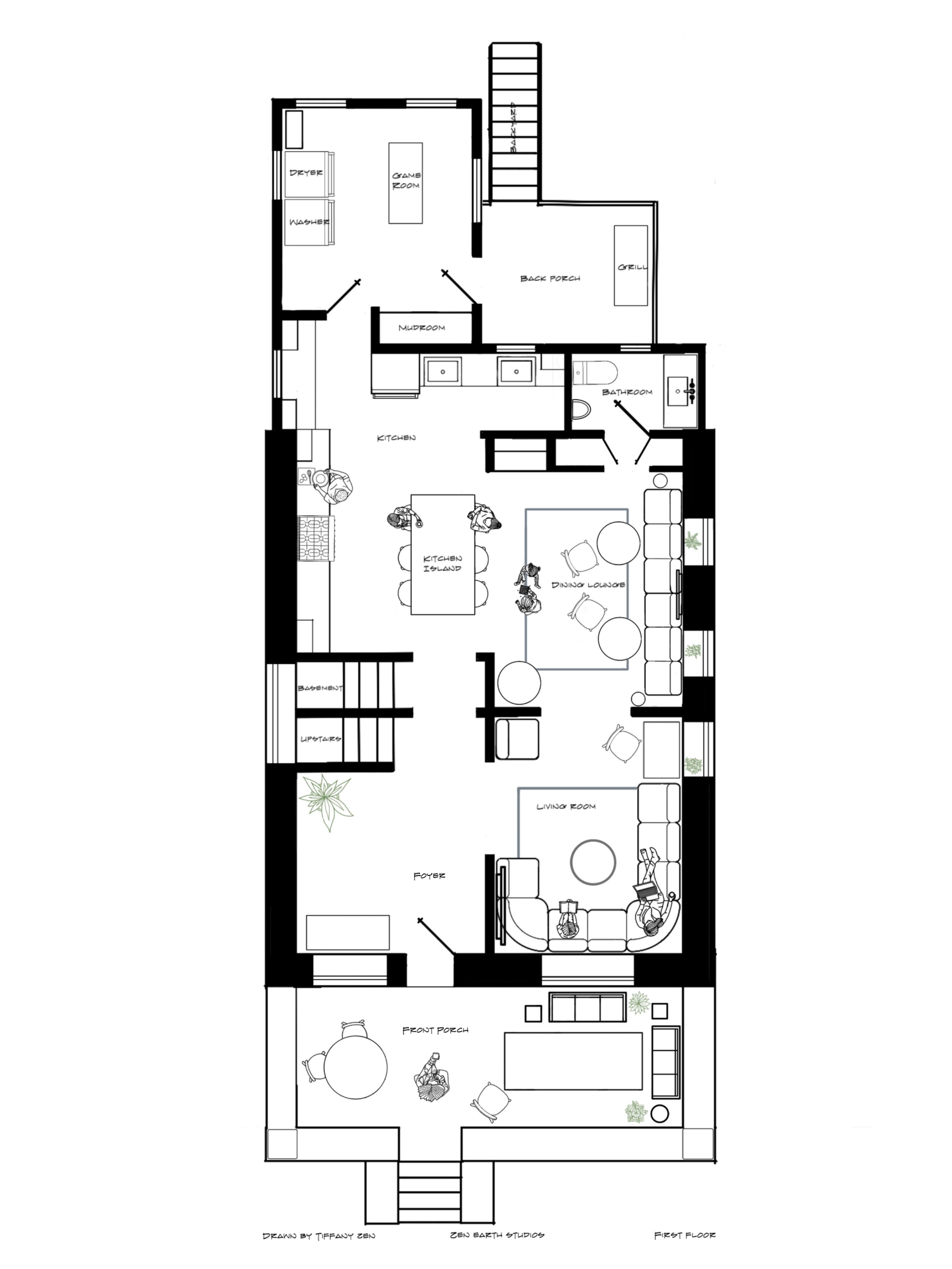 Illustrated Airbnb floorplans