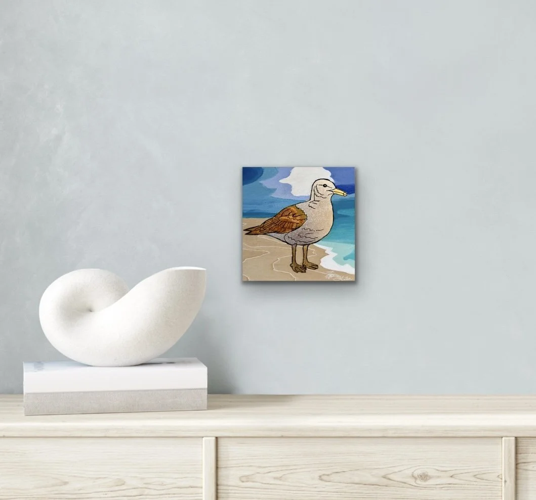 Sea-glass-seagull-painting-near-shell-on-wall .jpg