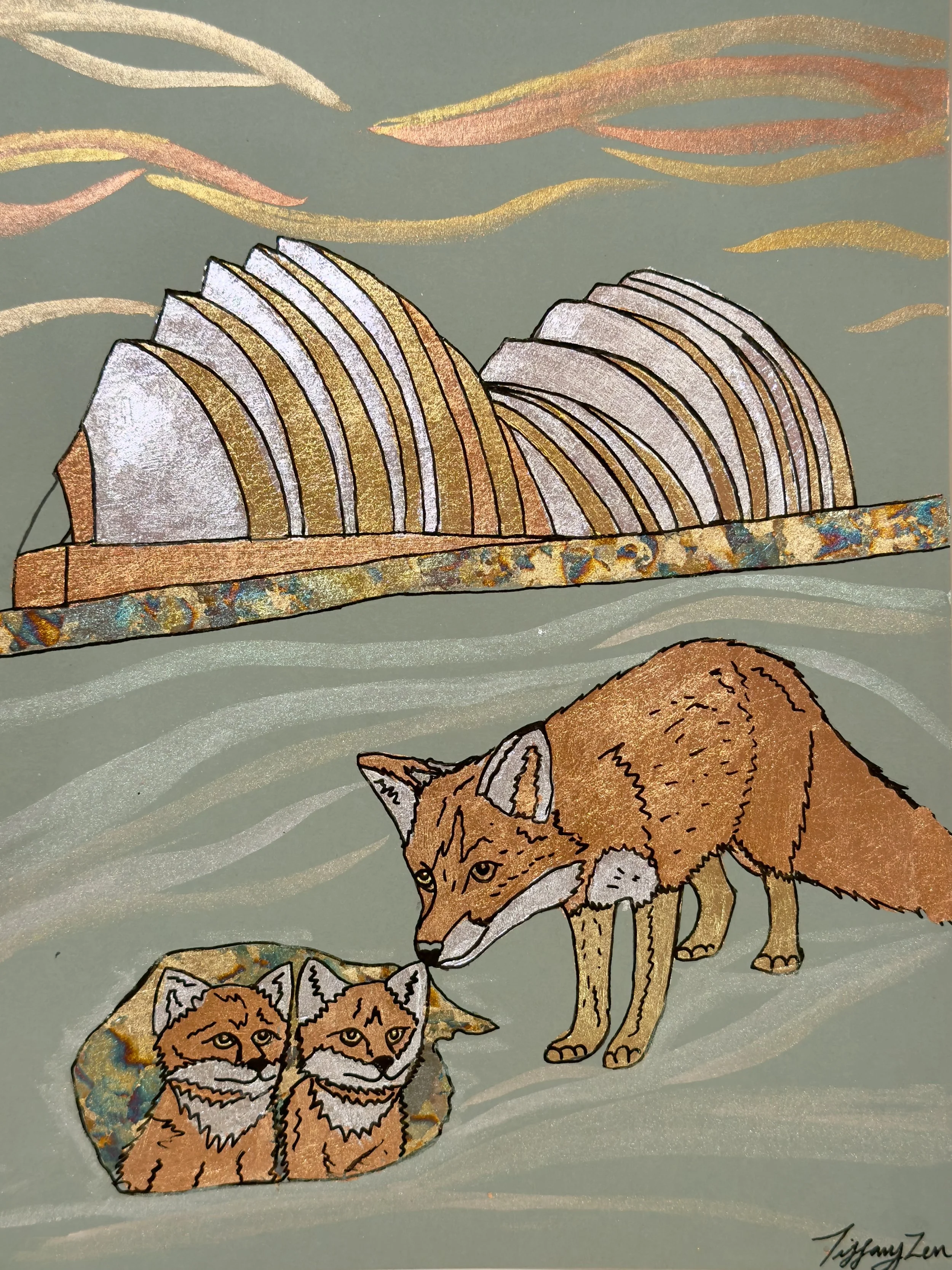 Returning Home -  9" x 12" - Metal on Paper