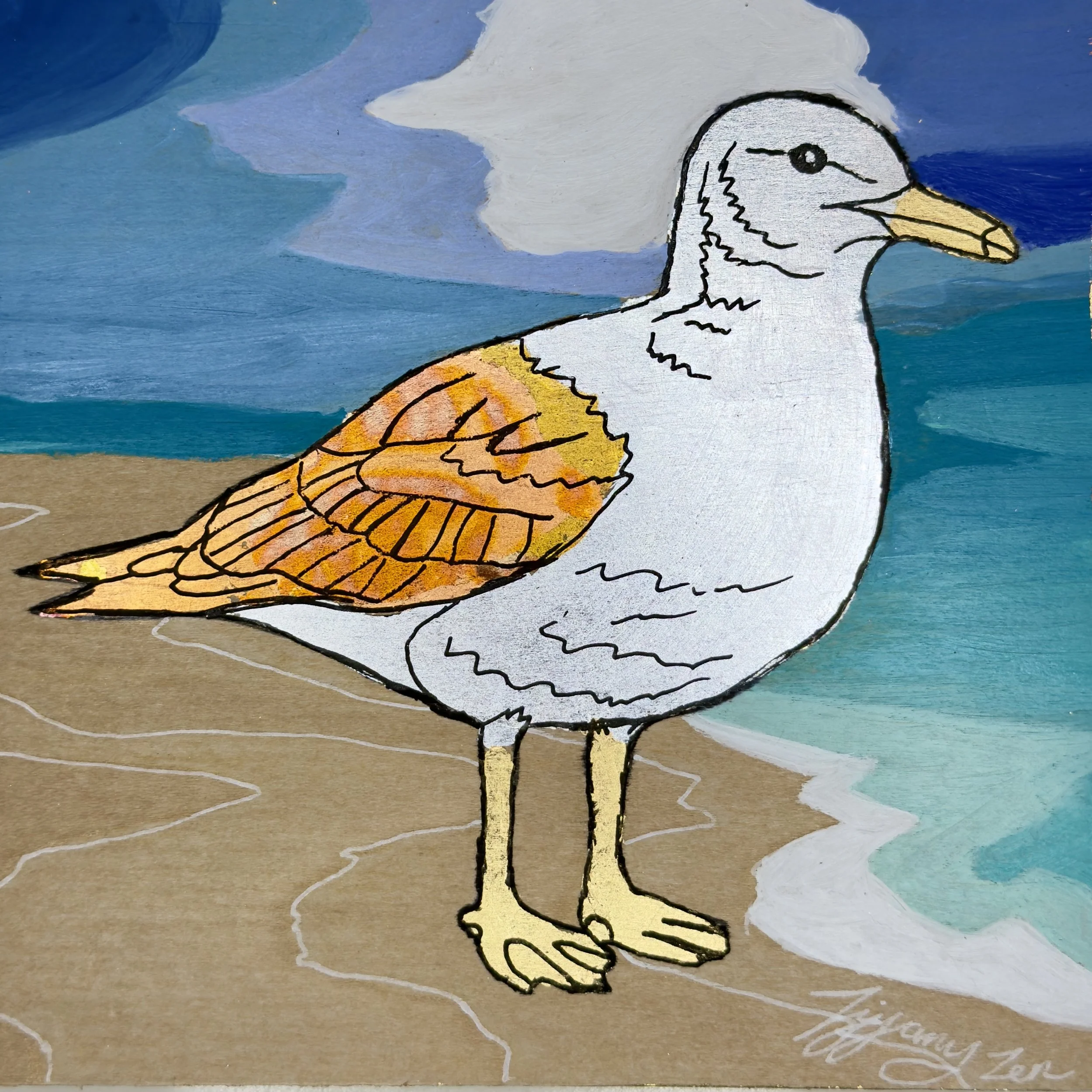 Seaglass Seagull 6x6”