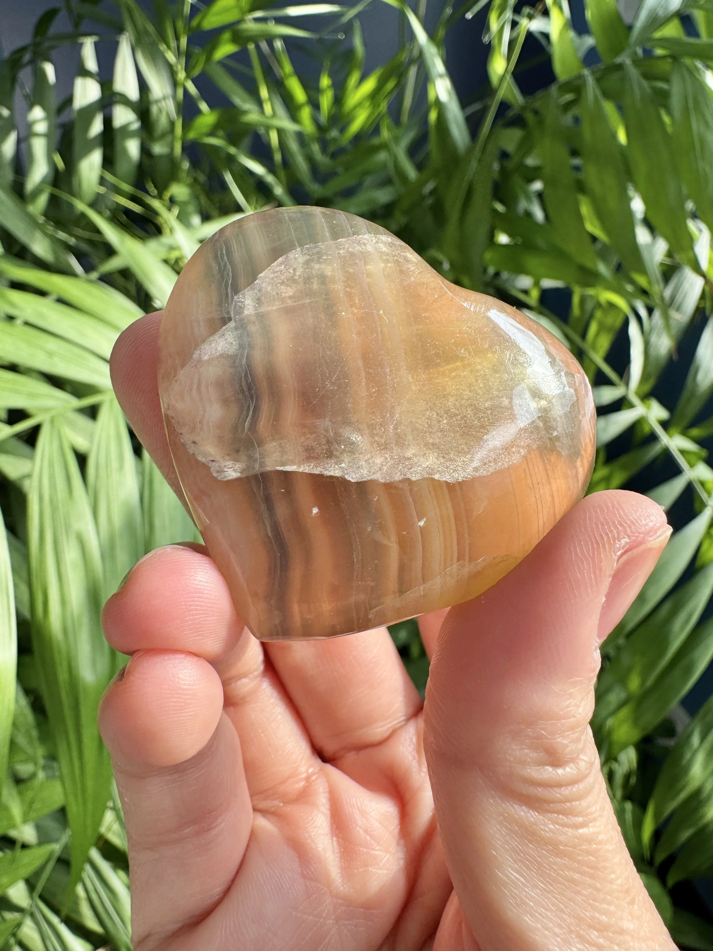 Honey Fluorite Heart