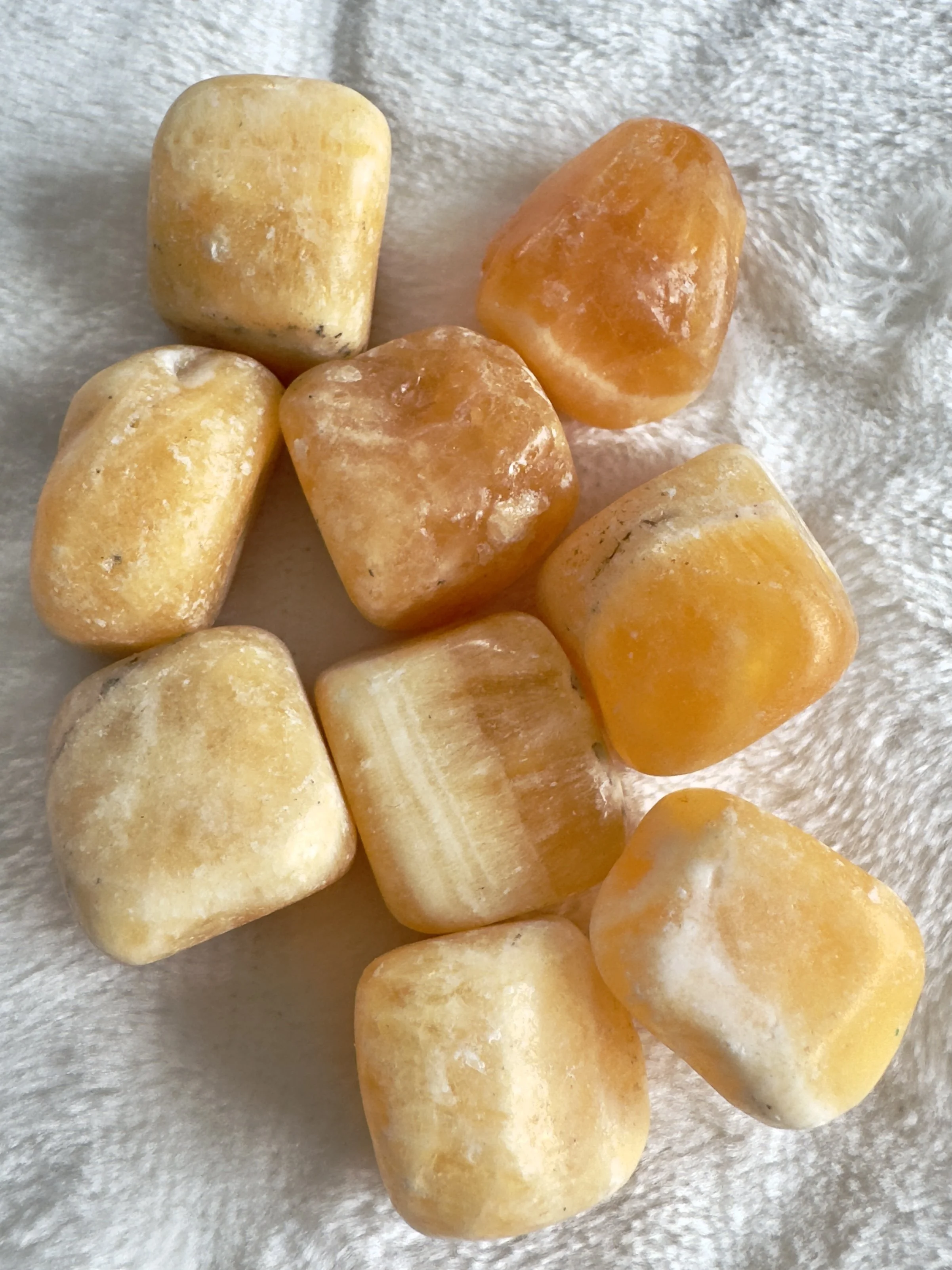 Orange Calcite Tumbles