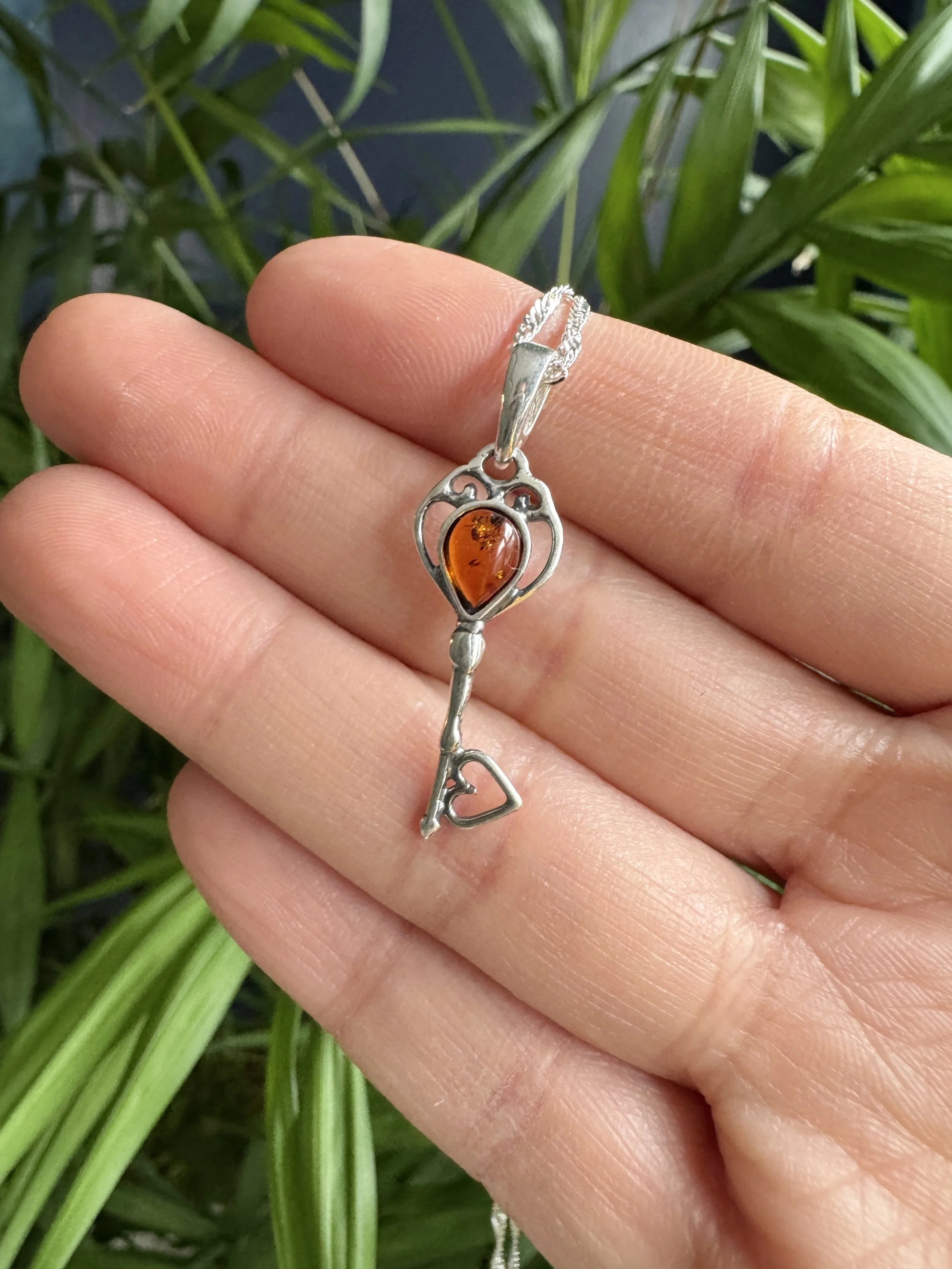 Amber Key Necklace