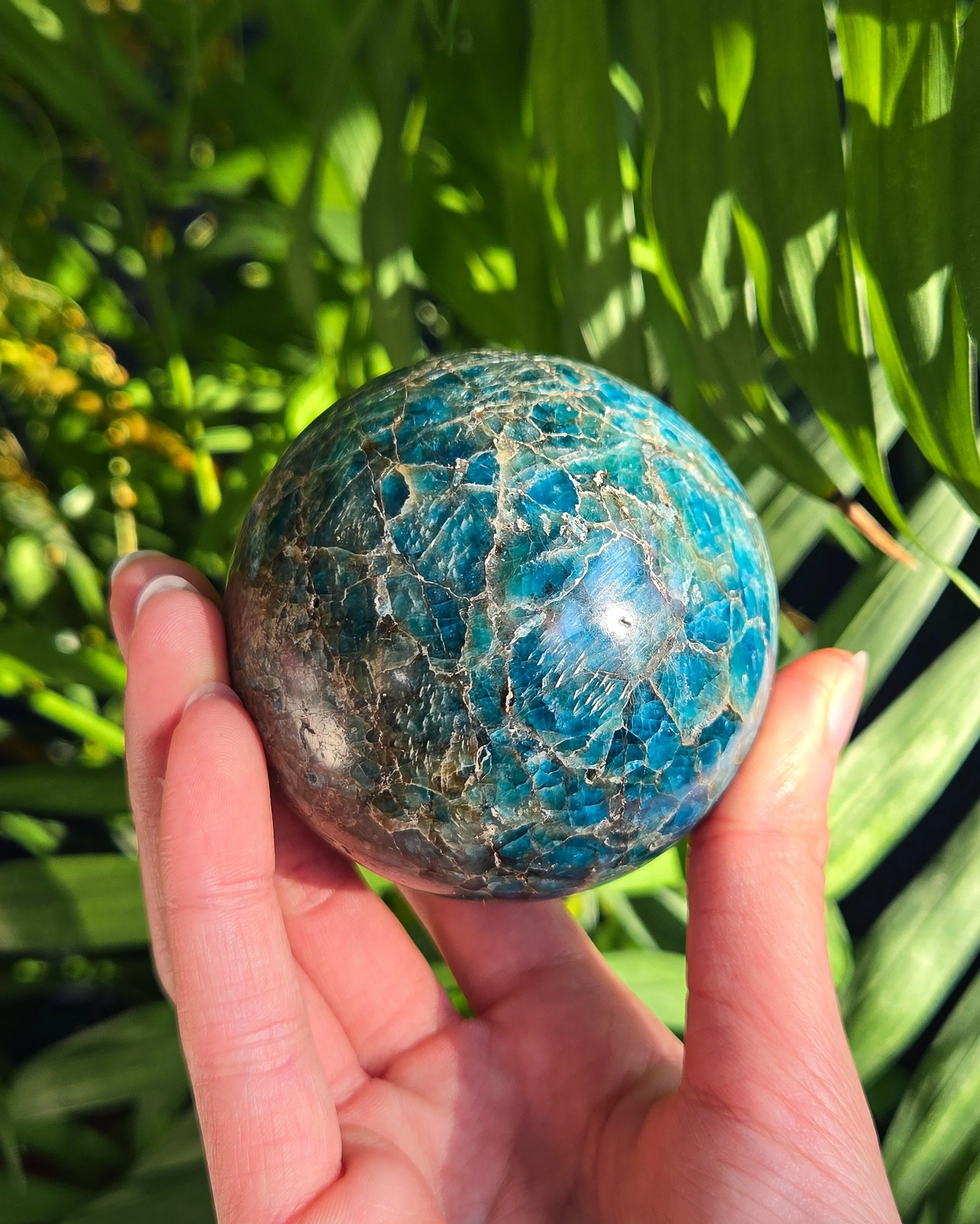 Blue Apatite Sphere
