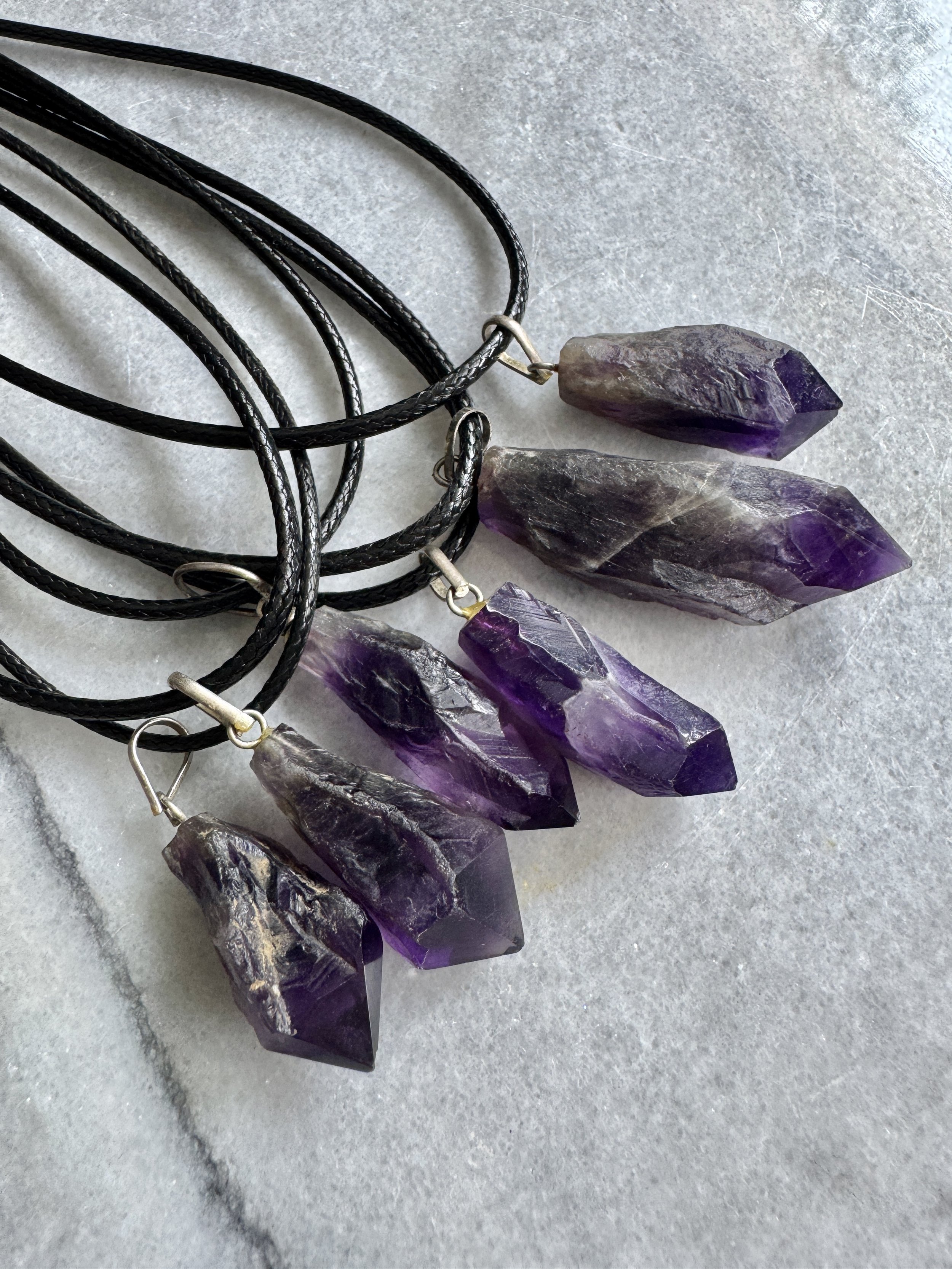 Amethyst Raw Points Necklace