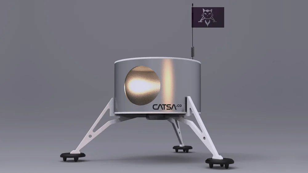  The first Lander prototype started out with a shiny-fancy-silver-foil-clad cardboard shell, but it became apparent that the surface would scuff easily and moisture of the feline projectile variety caused the cardboard to get icky quickly. 