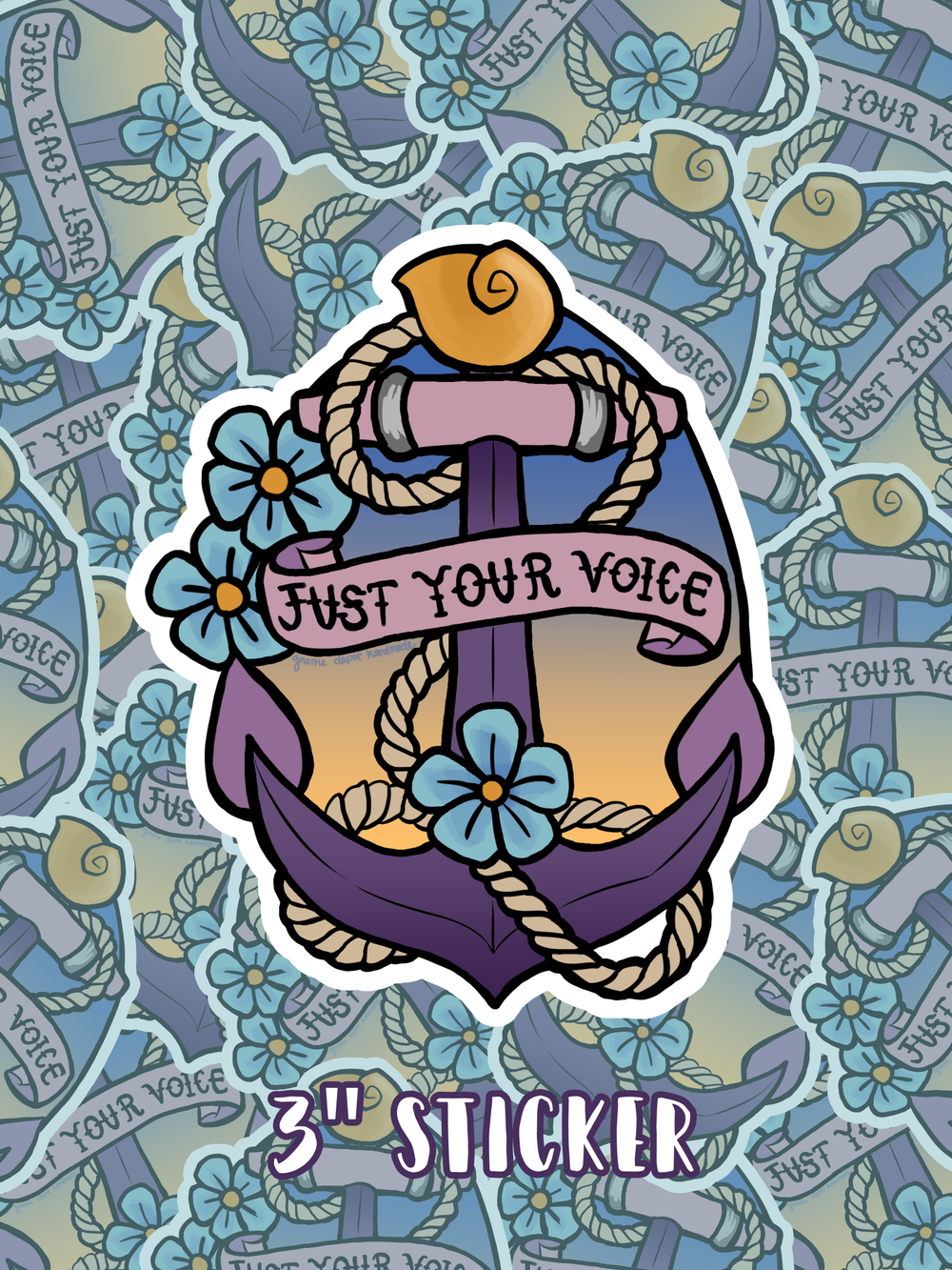 Just Your Voice Ursula Tattoo Vinyl 3" Sticker — Gnome Depot Handmade  Accessories