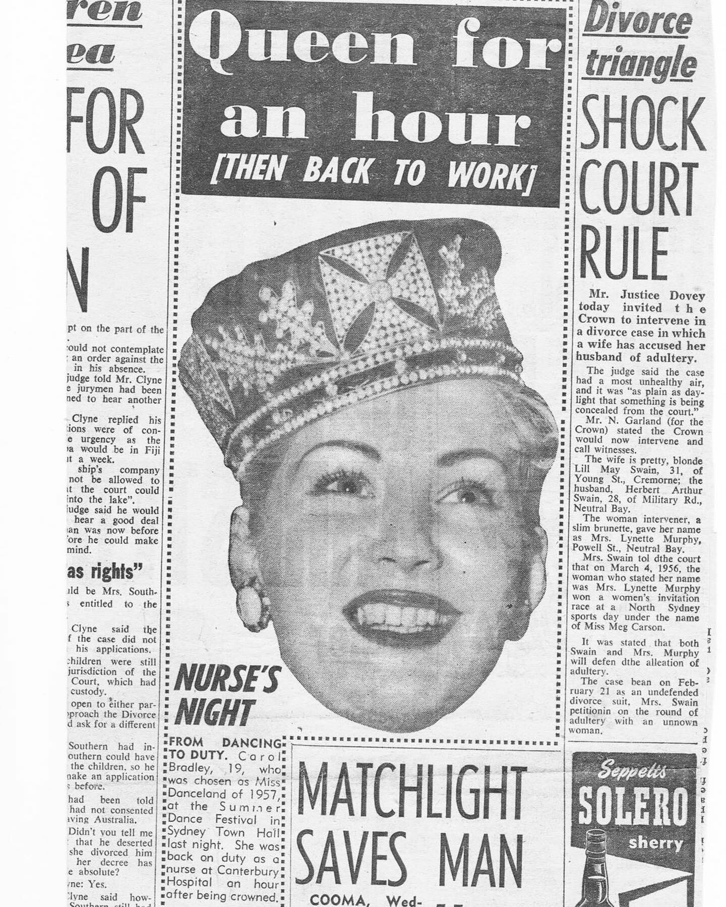 🔲 A shout out to my mum! Giving life to a new human is the ultimate creation, the ultimate blank canvas&hellip;thanks for everything mum ❤️ &ldquo;Coral Bradley, 19, who was chosen as Miss Danceland of 1957 at the Summer Dance Festival in Sydney Tow