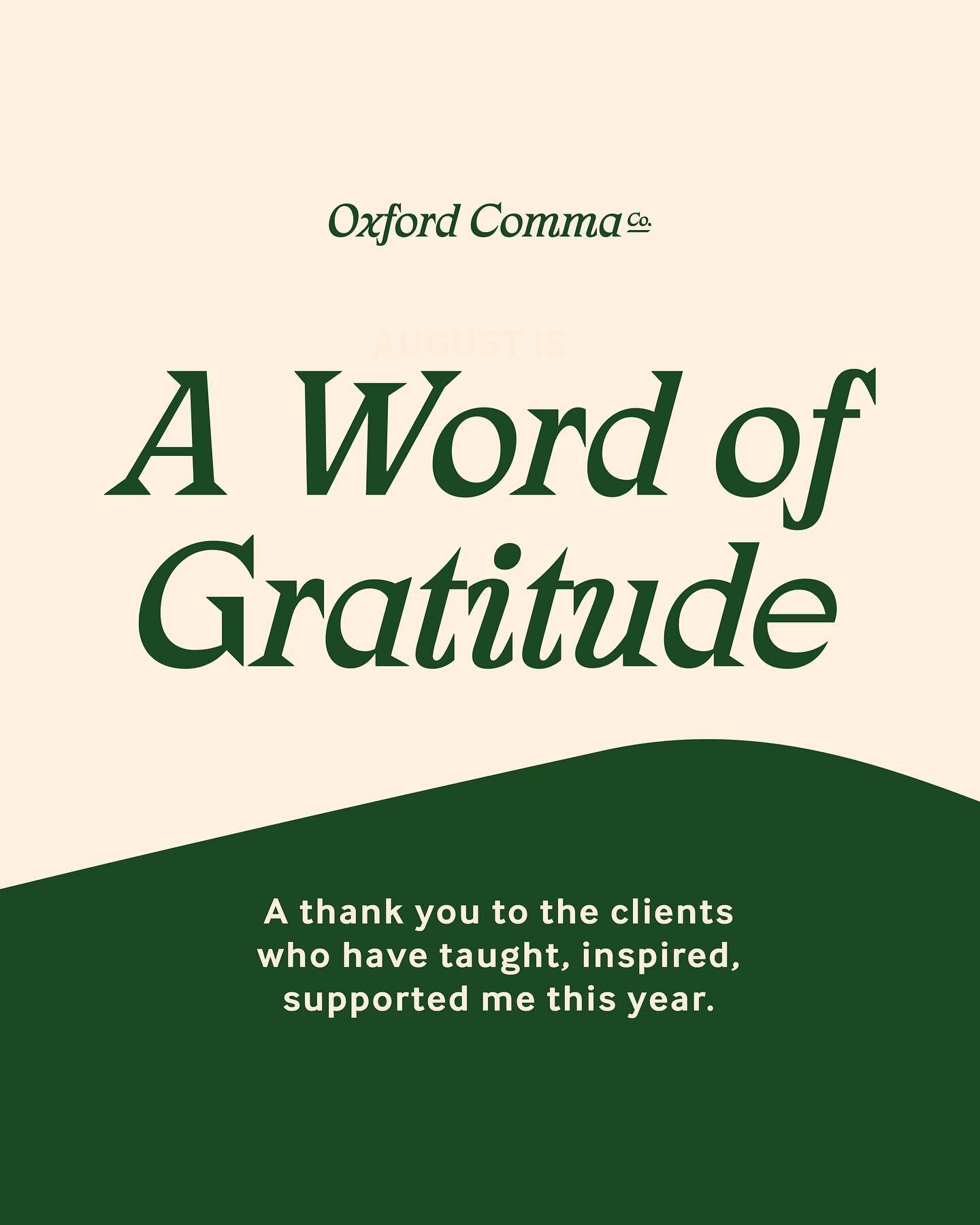 Every year, I have the privilege to work with the absolute greatest people. People who inspire, teach and move me. 

Every project and every person I&rsquo;ve met through Oxford Comma has enriched my life in more ways than I can express, and their im