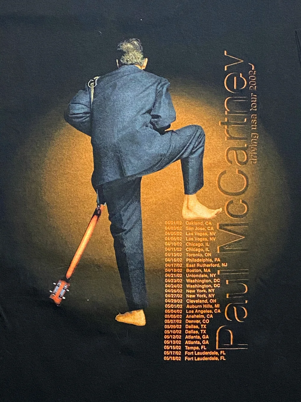 2002 GIANT Paul McCartney Driving USA Tour Graphic T-Shirt