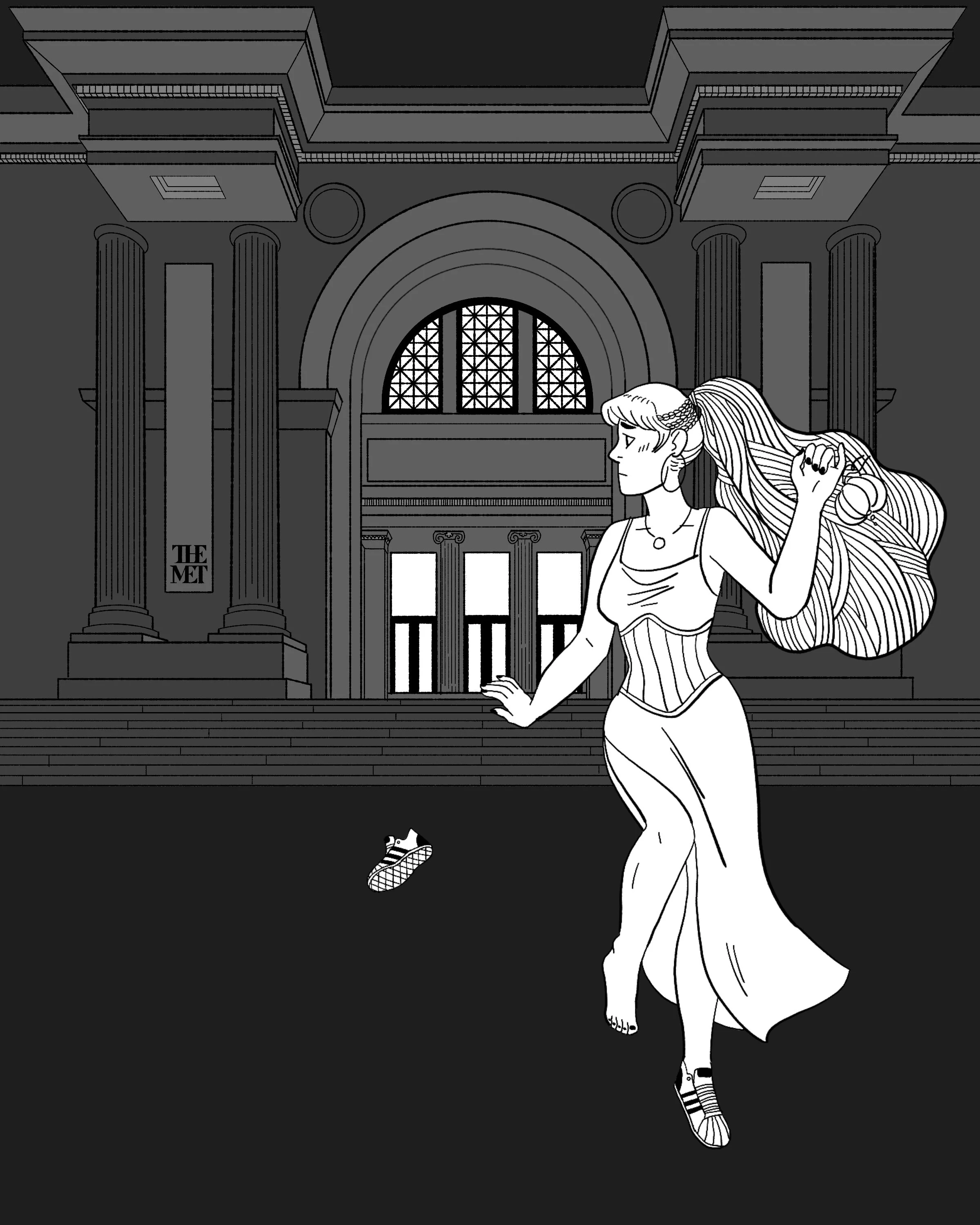 Cinderella leaving her sneaker at the Met