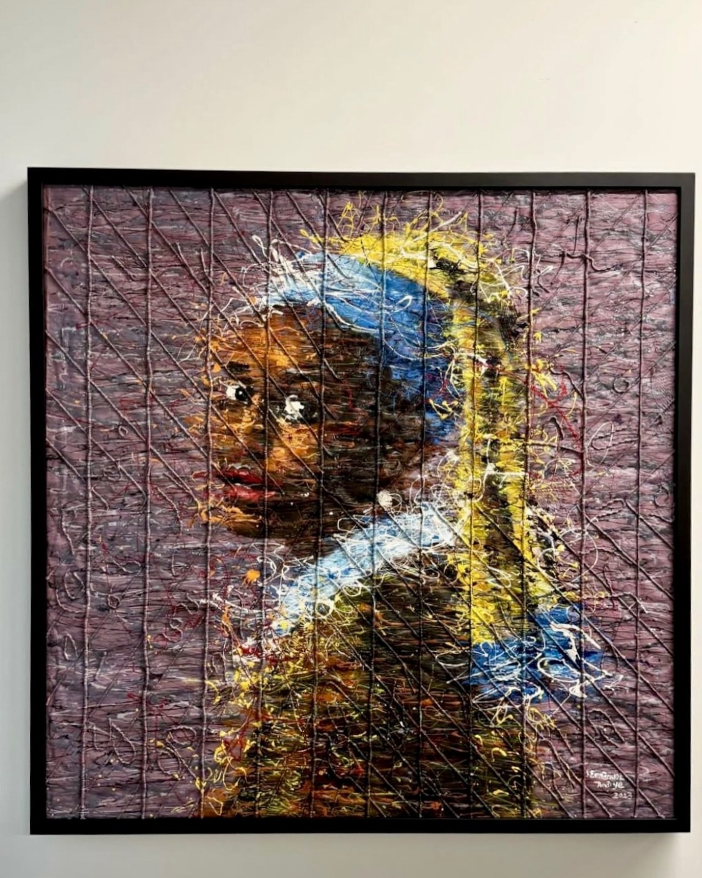 I&rsquo;ve been on the journey into private collecting lately. My latest (and biggest) acquisition The Girl with the Pearl Earring by @dwebartist is an homage to the original by Johannes Vermeer. 

&ldquo;Through this homage to Vermeer, I aim to cele